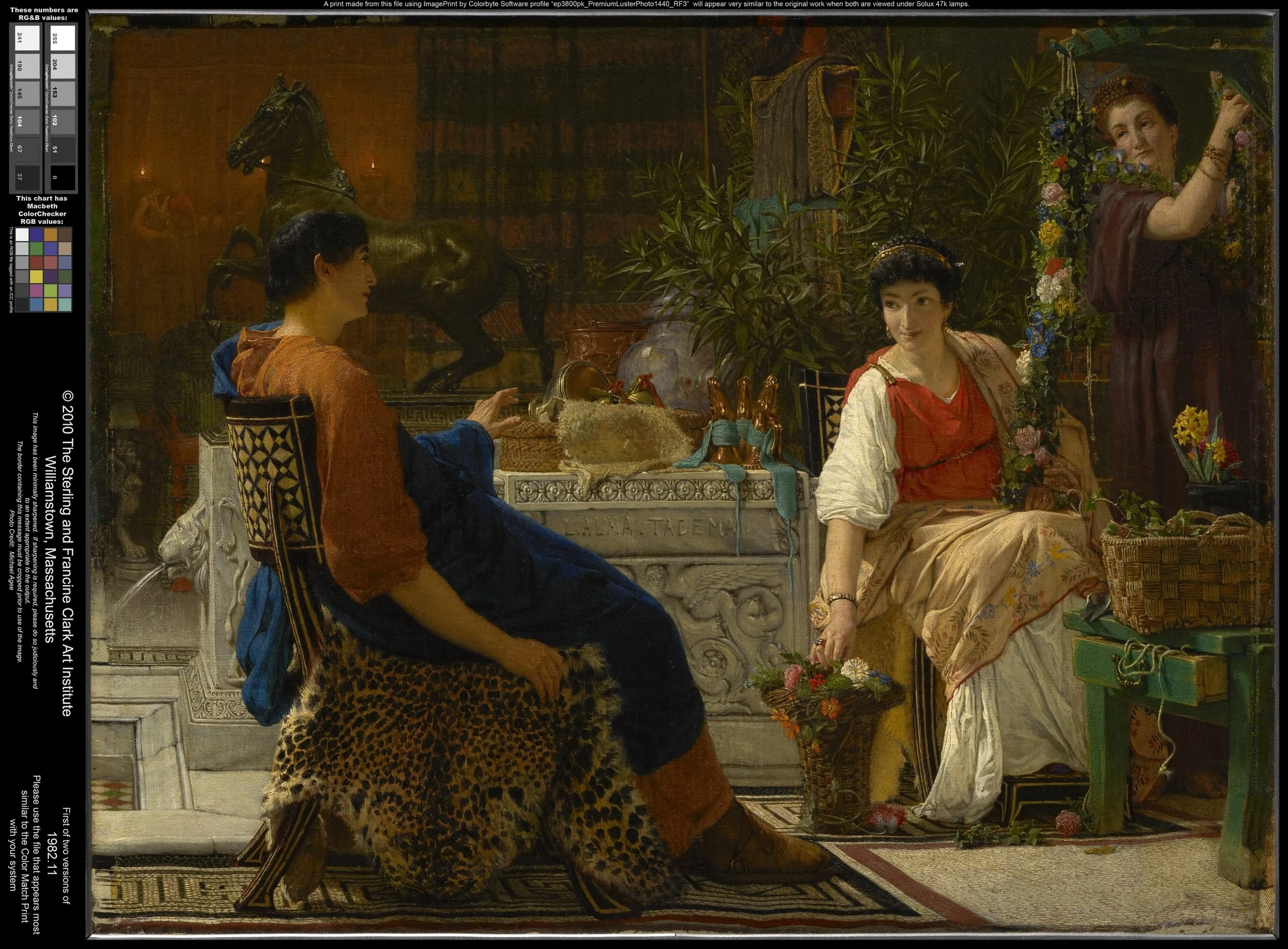 Preparations for the Festivities (The Floral Wreath), by Lawrence Alma-Tadema, oil, 1866