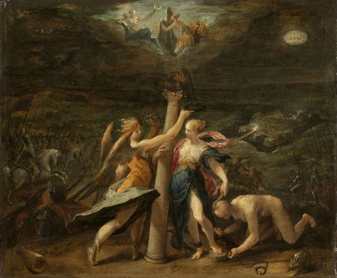 Allegory of the Reconquest of Győr, by Hans von Aachen, oil, 1603