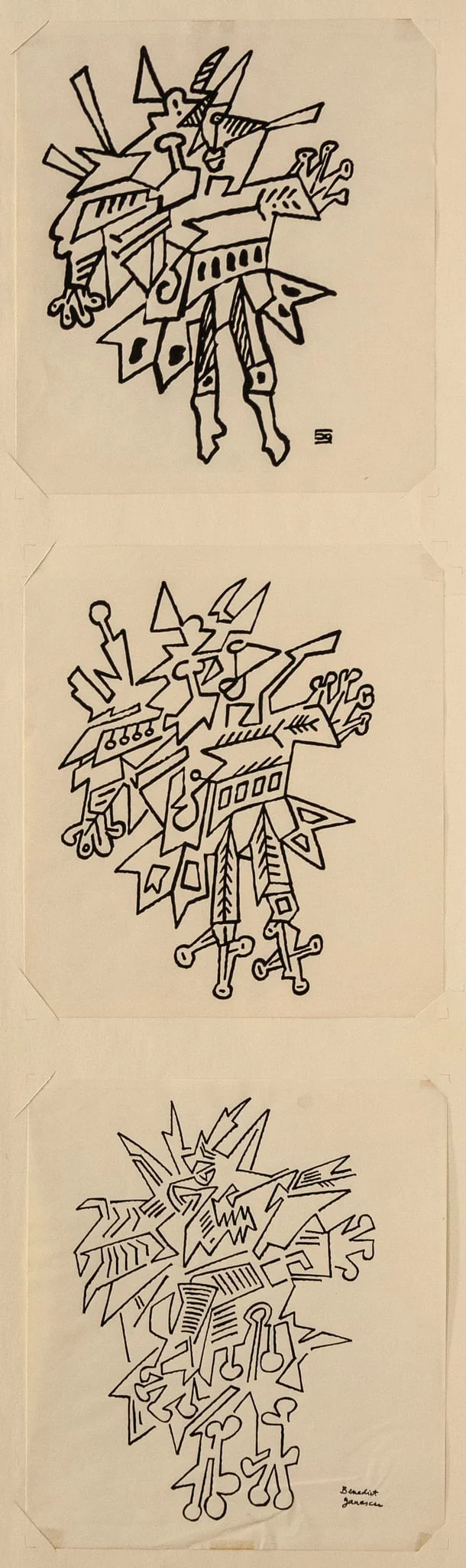 Dans cu măști (triptic), by Benedict Gănescu, 1950