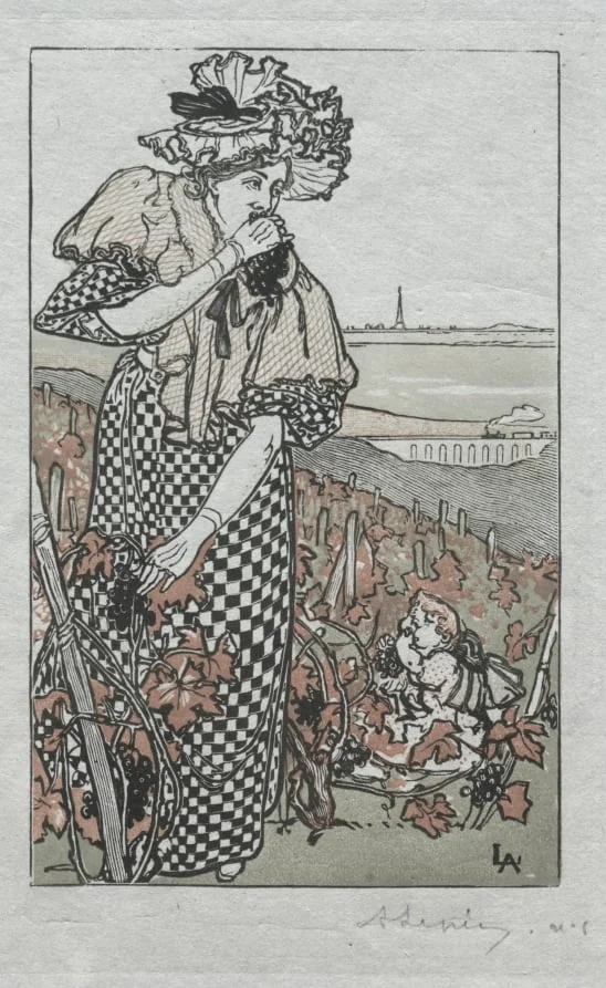 Paris Almanac, 1897:  Autumn, by Auguste Lepère, 1897