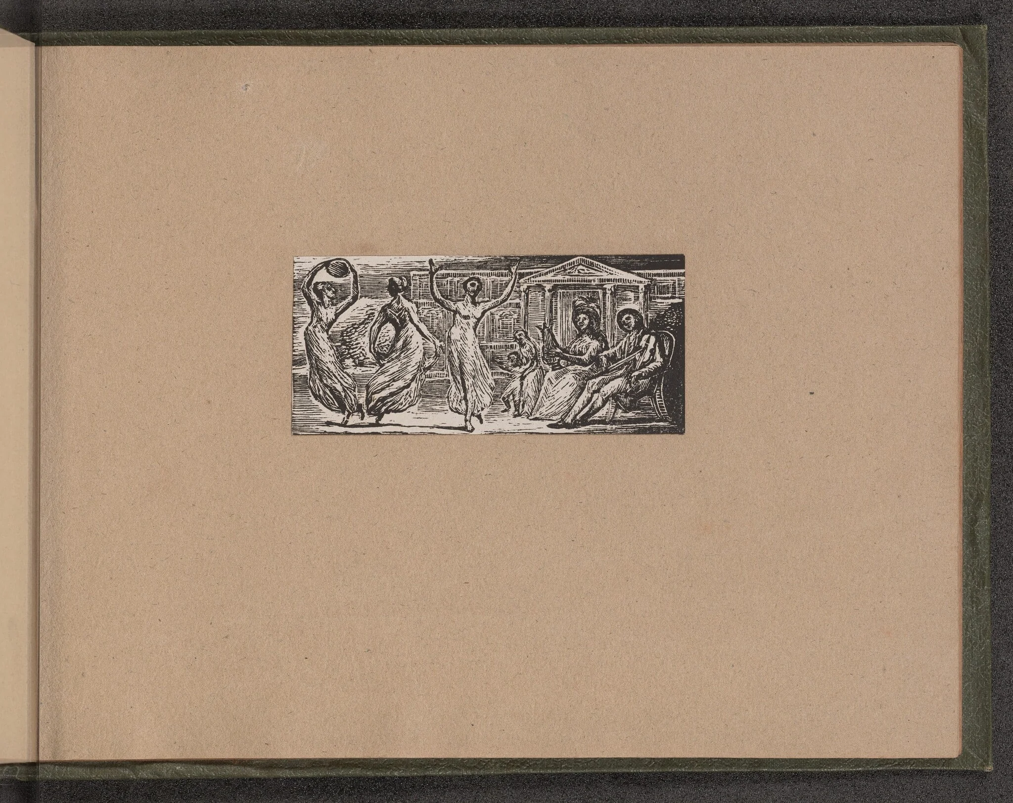 Menalcas Watching Women Dance, by William Blake, ink, 1821