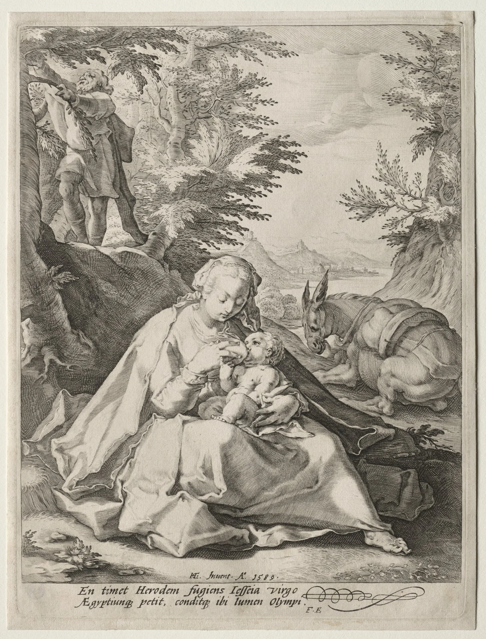 Rest on the Flight into Egypt, by Jacob Matham, 1589