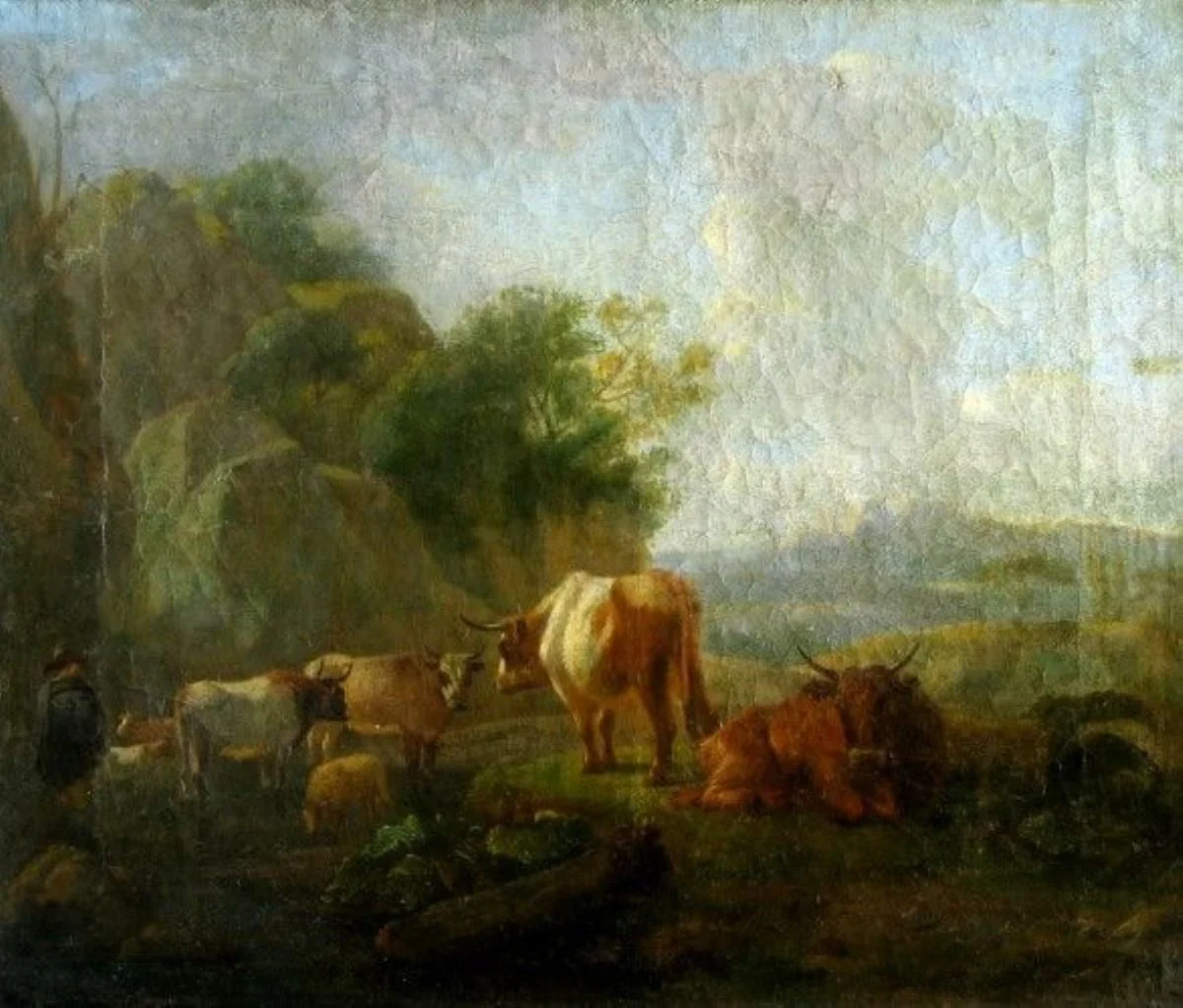 Păstor cu oi și vaci, by Unknown, unspecified, 1850