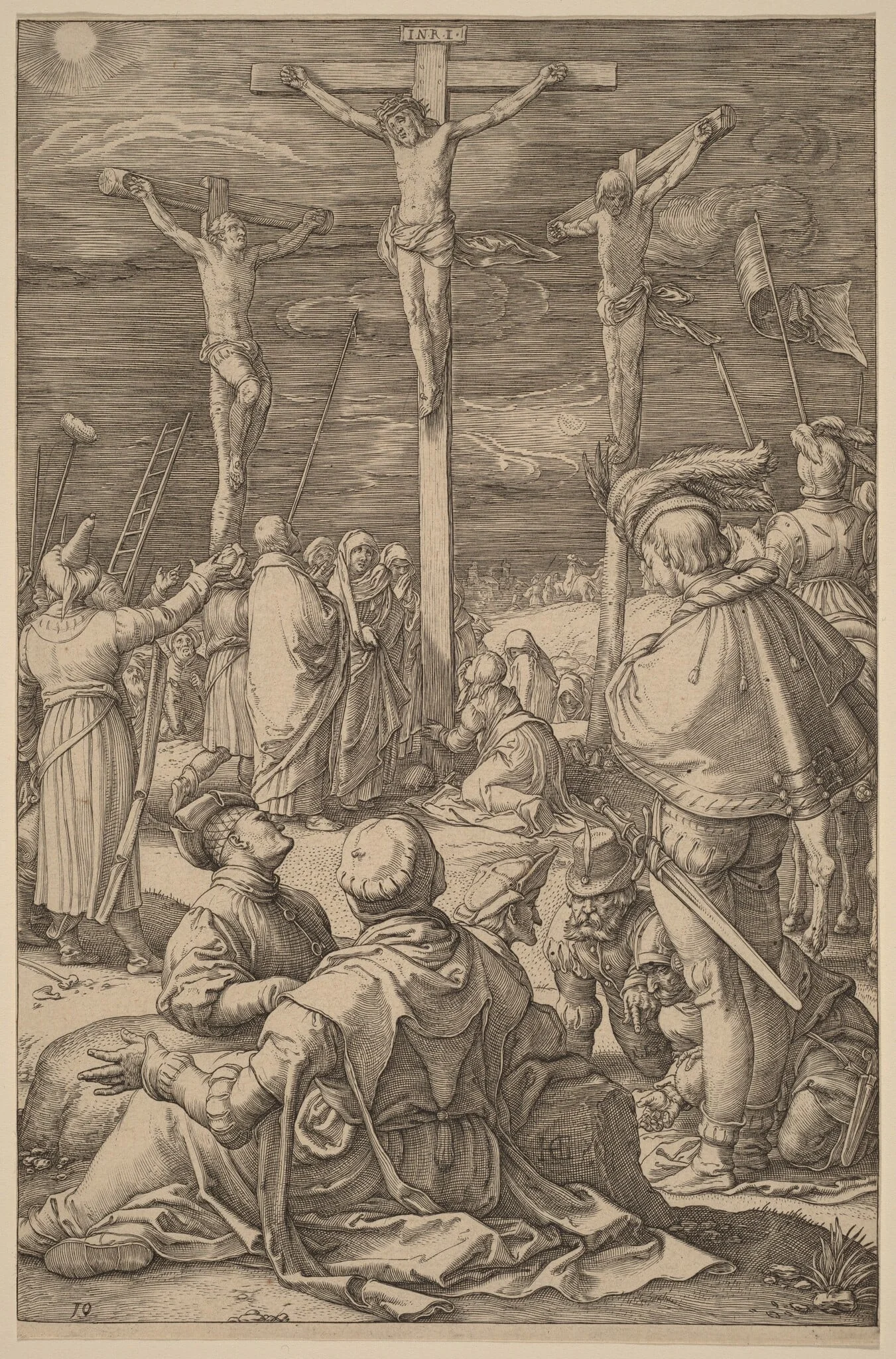 The Crucifixion, by Hendrik Goltzius, ink, 1598