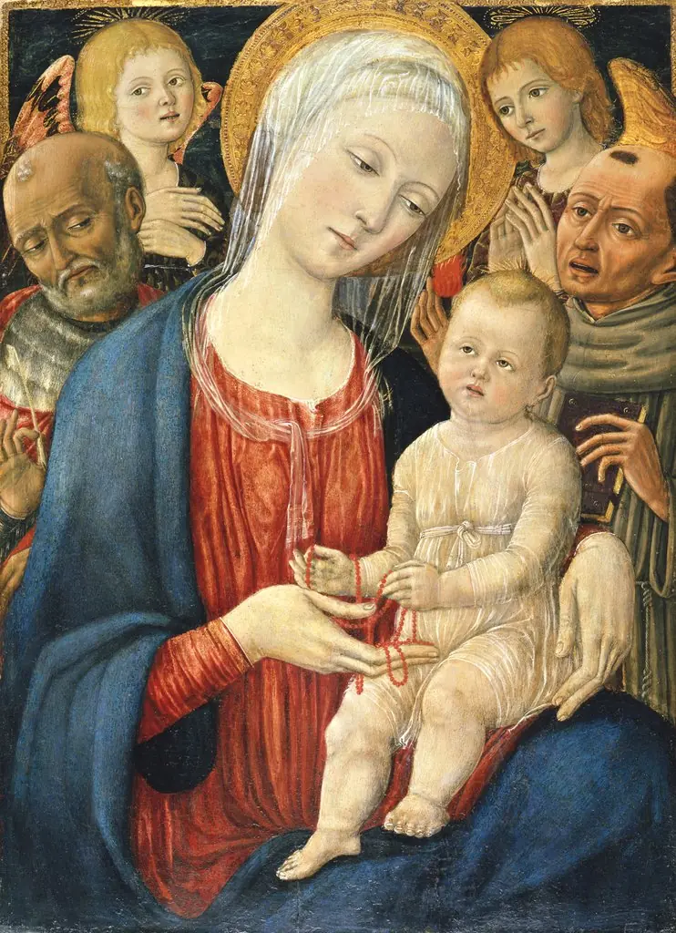 Mary with the child, Saint Jerome, Anthony of Padua and two angels