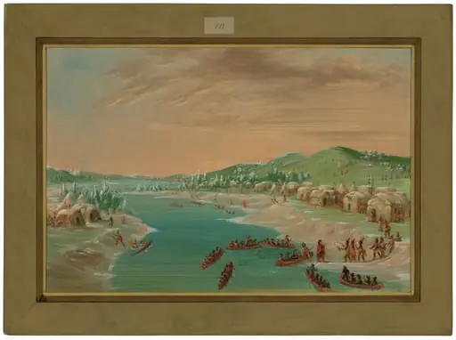 La Salle and Party Arrive at the Village of the Illinois.  January 1, 1680