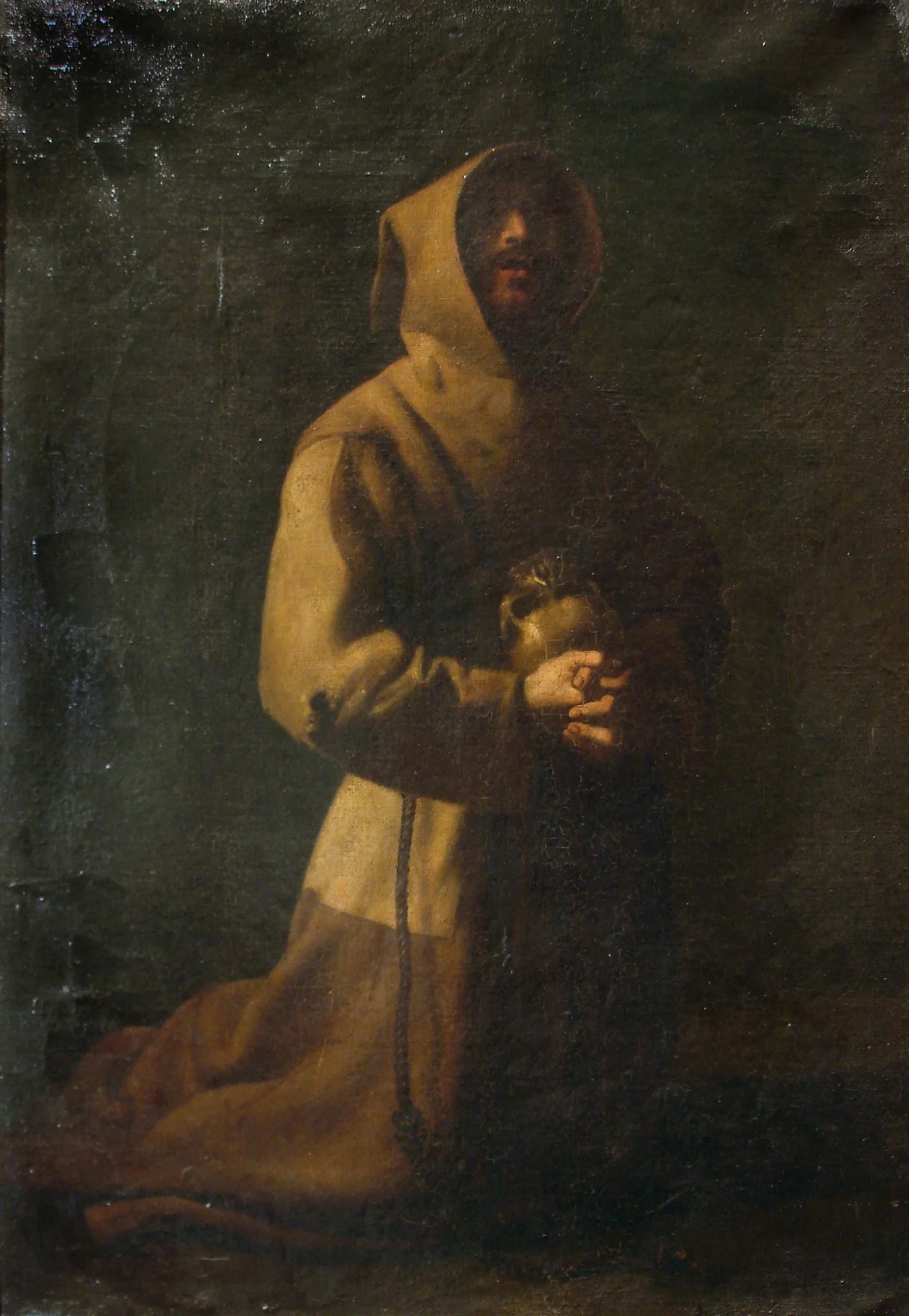 Saint Francis in meditation, by Francisco de Zurbarán, oil