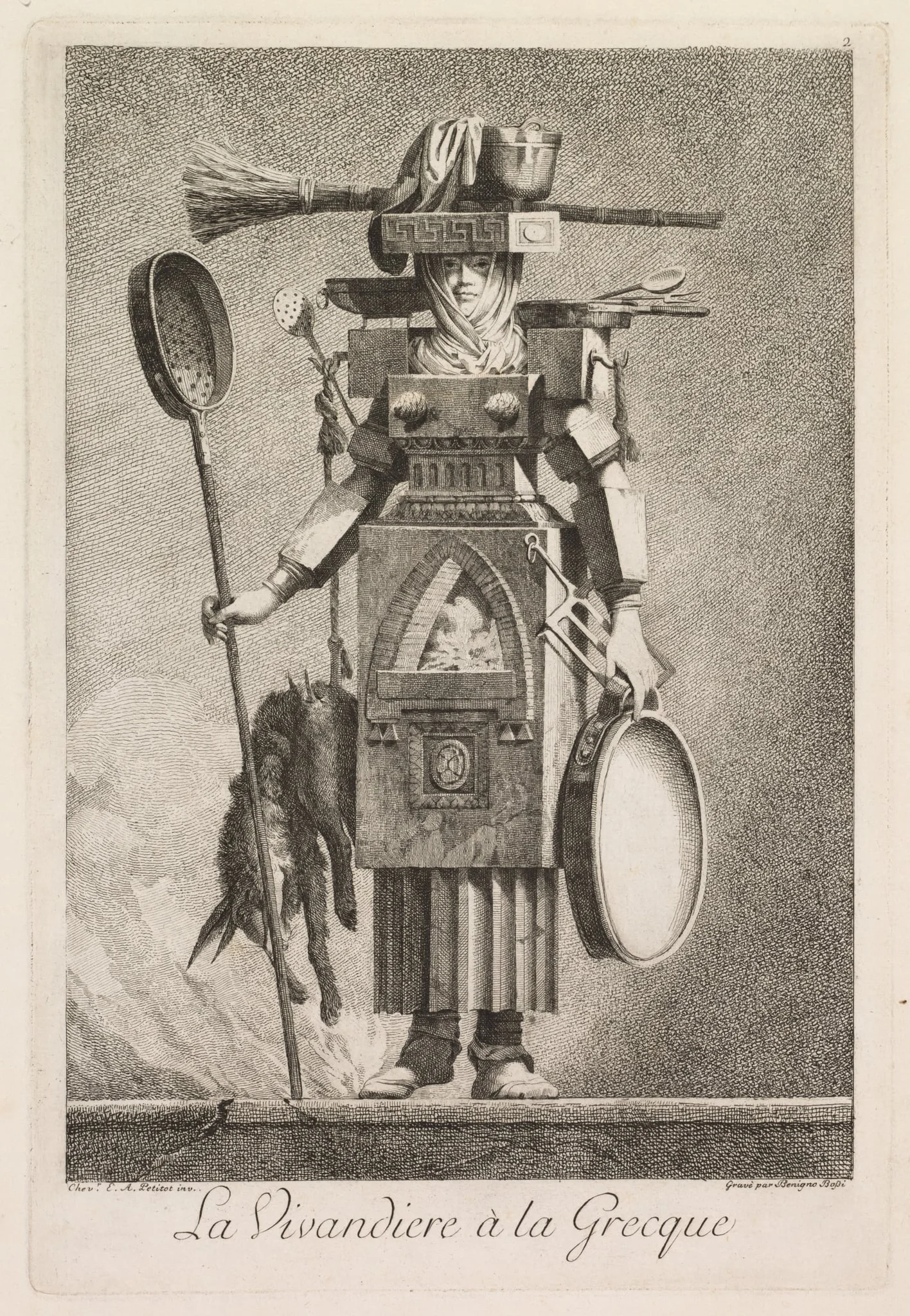 Camp Follower in the Greek Style, Plate 2, by Benigno Bossi, 1771