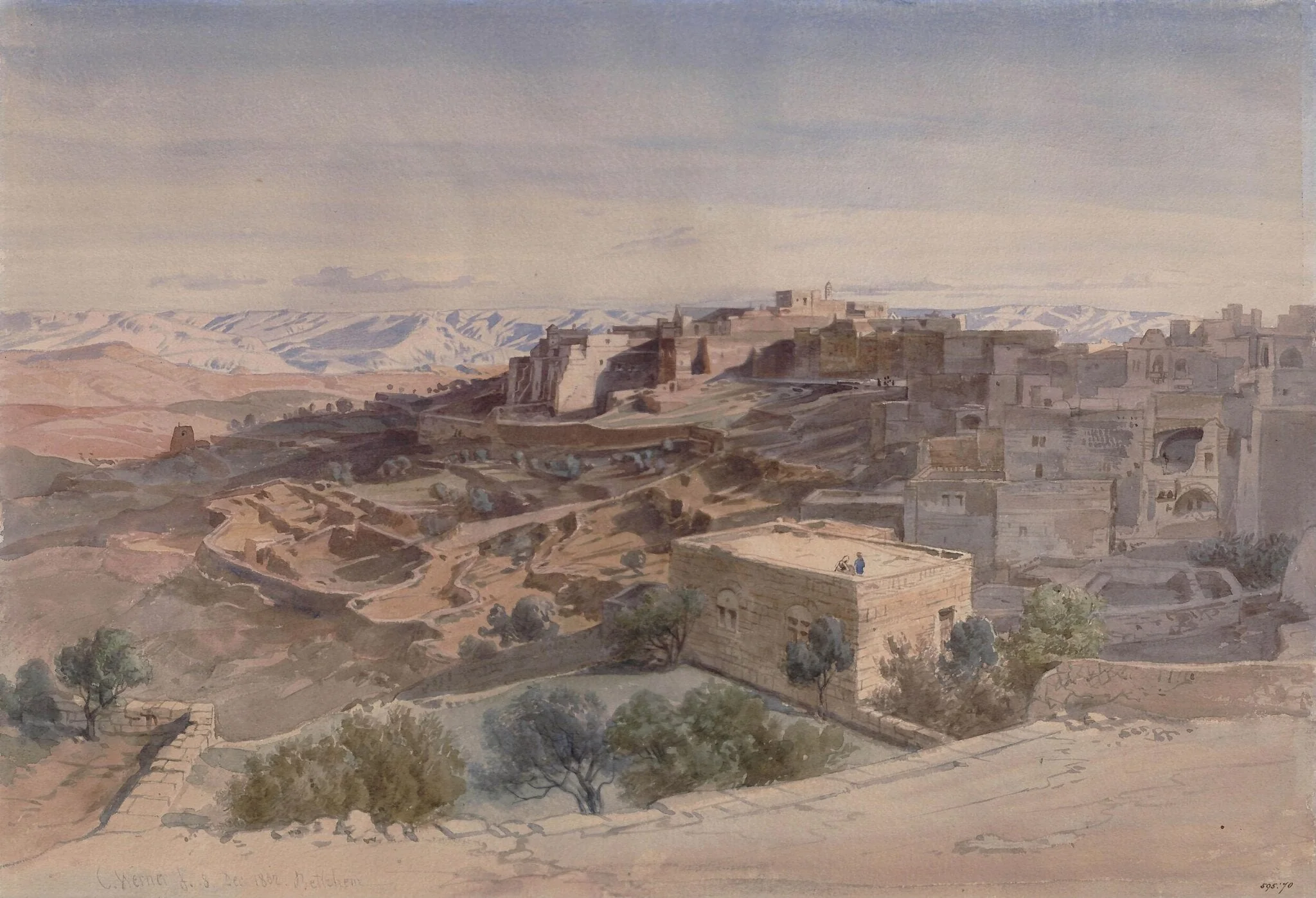 Bethlehem, by Werner, watercolor, 1862