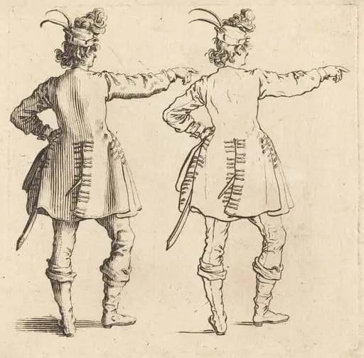 Officer with Feathers in Cap, Seen from Behind