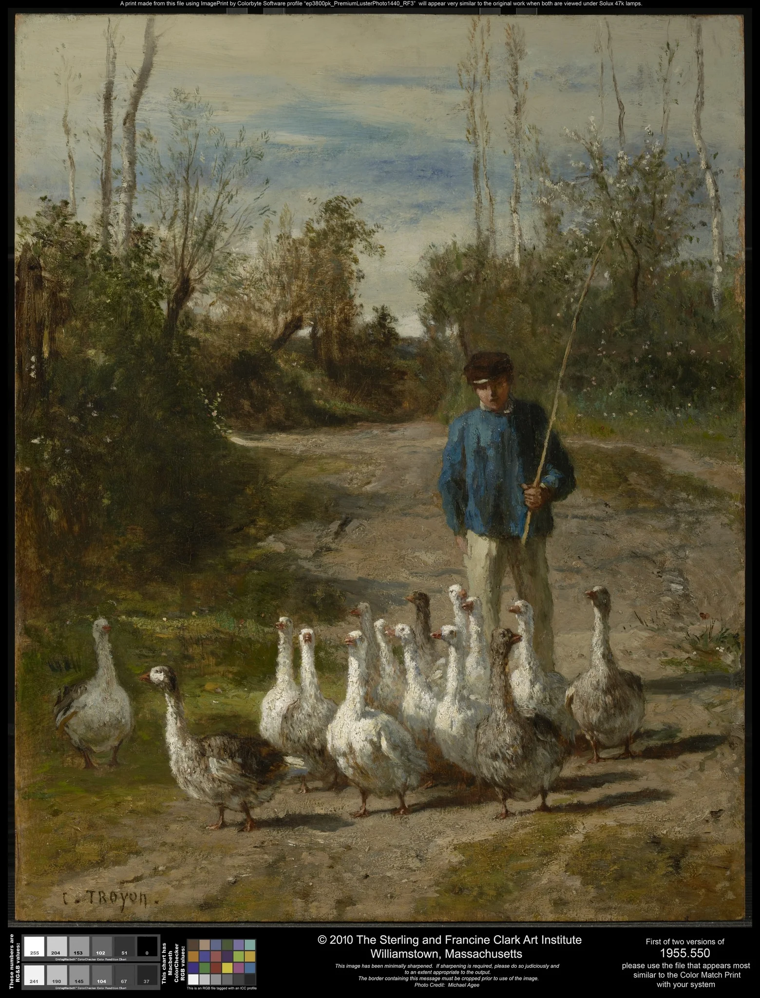 The Gooseherd, by Constant Troyon, oil, 1852