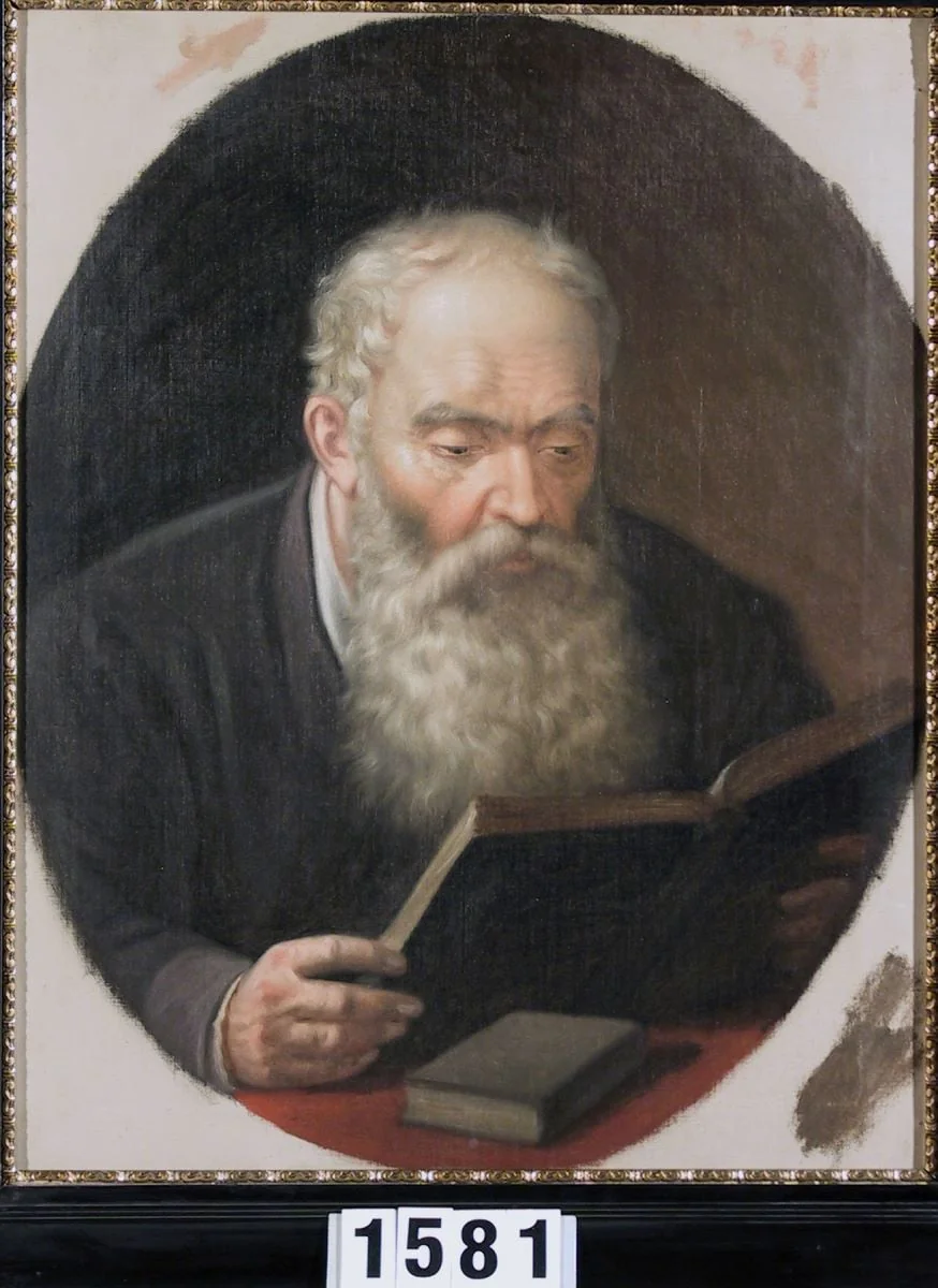 Tatăl pictorului citind, by Mișu Popp, 1869