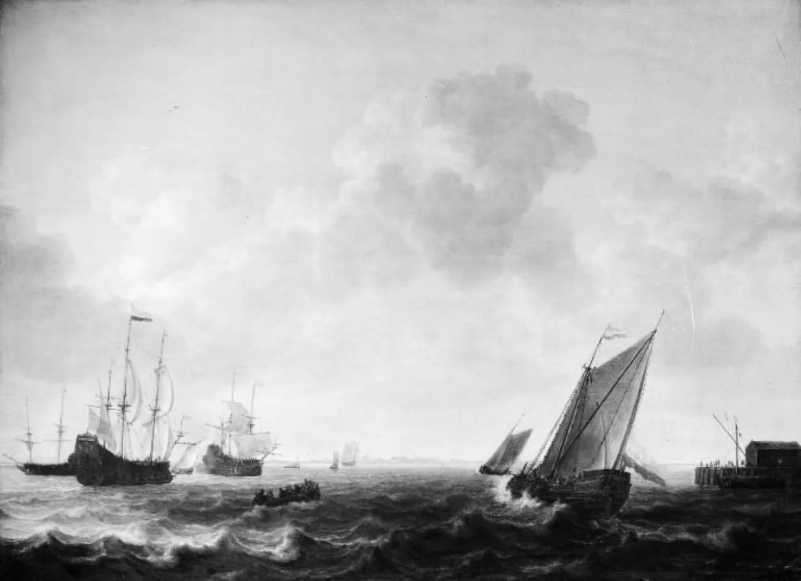Ships off the Dutch Coast, by Unknown, 1650