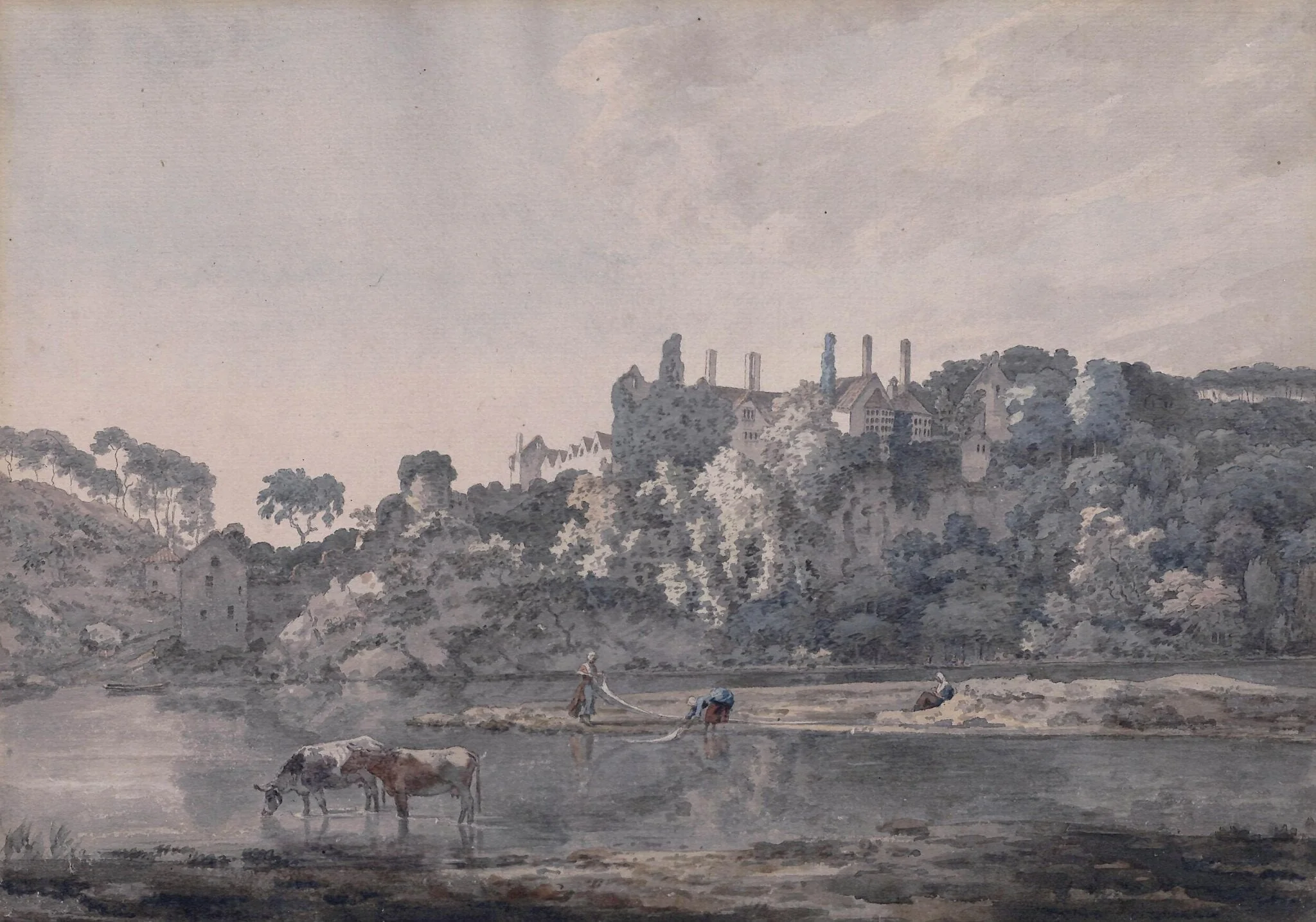 Lismore Castle on the Blackwater in the County of Waterford, Ireland, by William Pars, watercolor, 1771