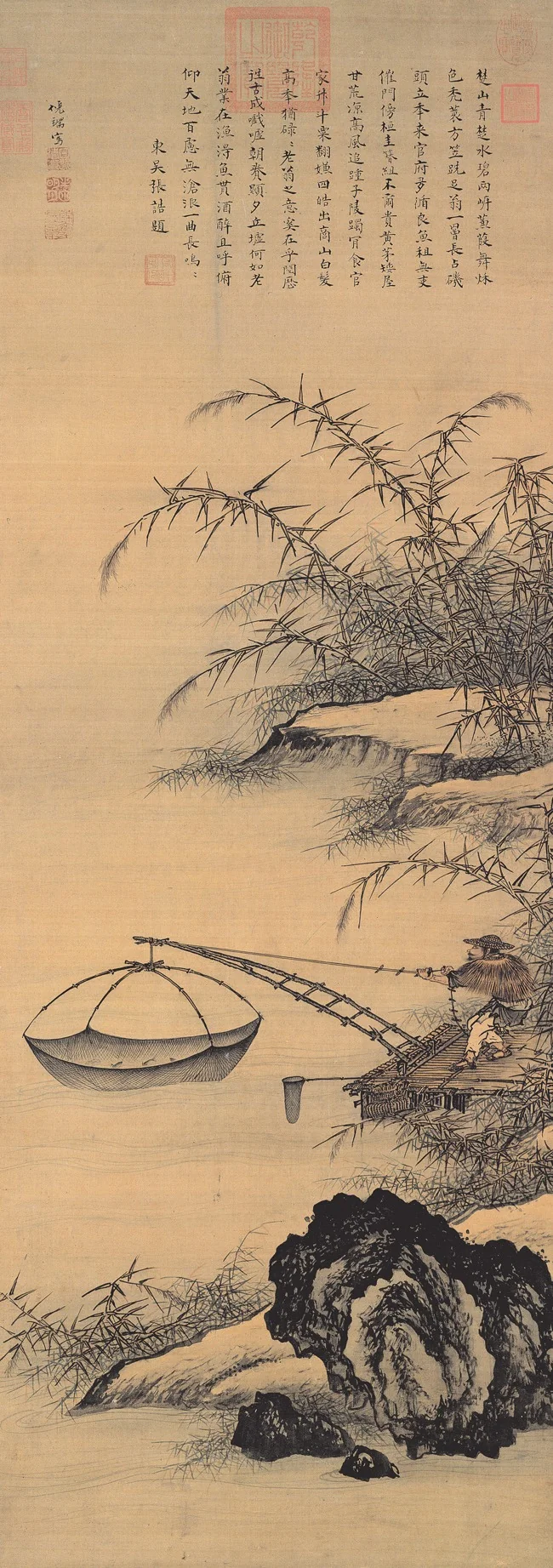 Netting Fish, by Ni Duan, unspecified, 1480