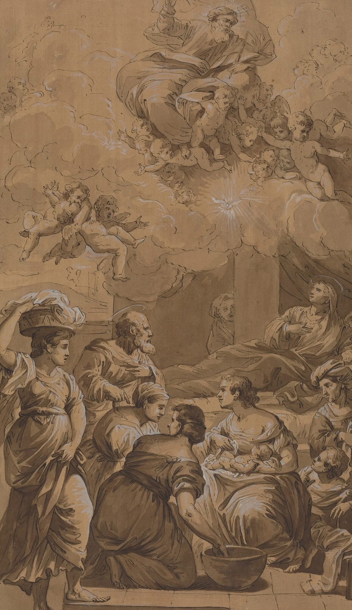 Birth of the Virgin, by Unknown, ink, 1701
