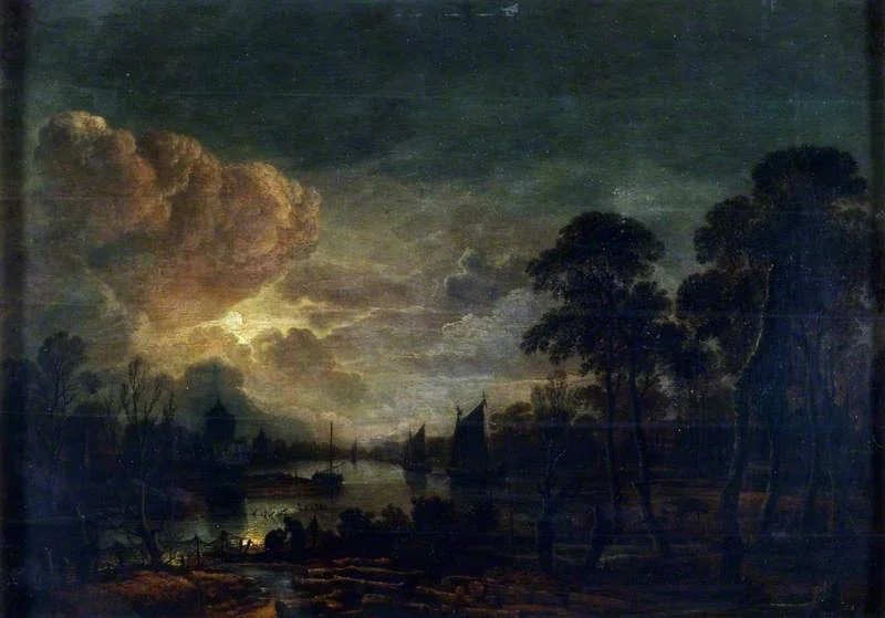 Moonlight Landscape with River