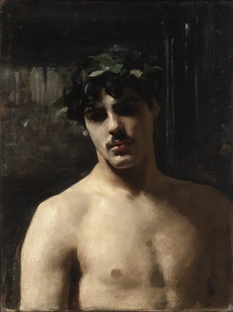 Man Wearing Laurels