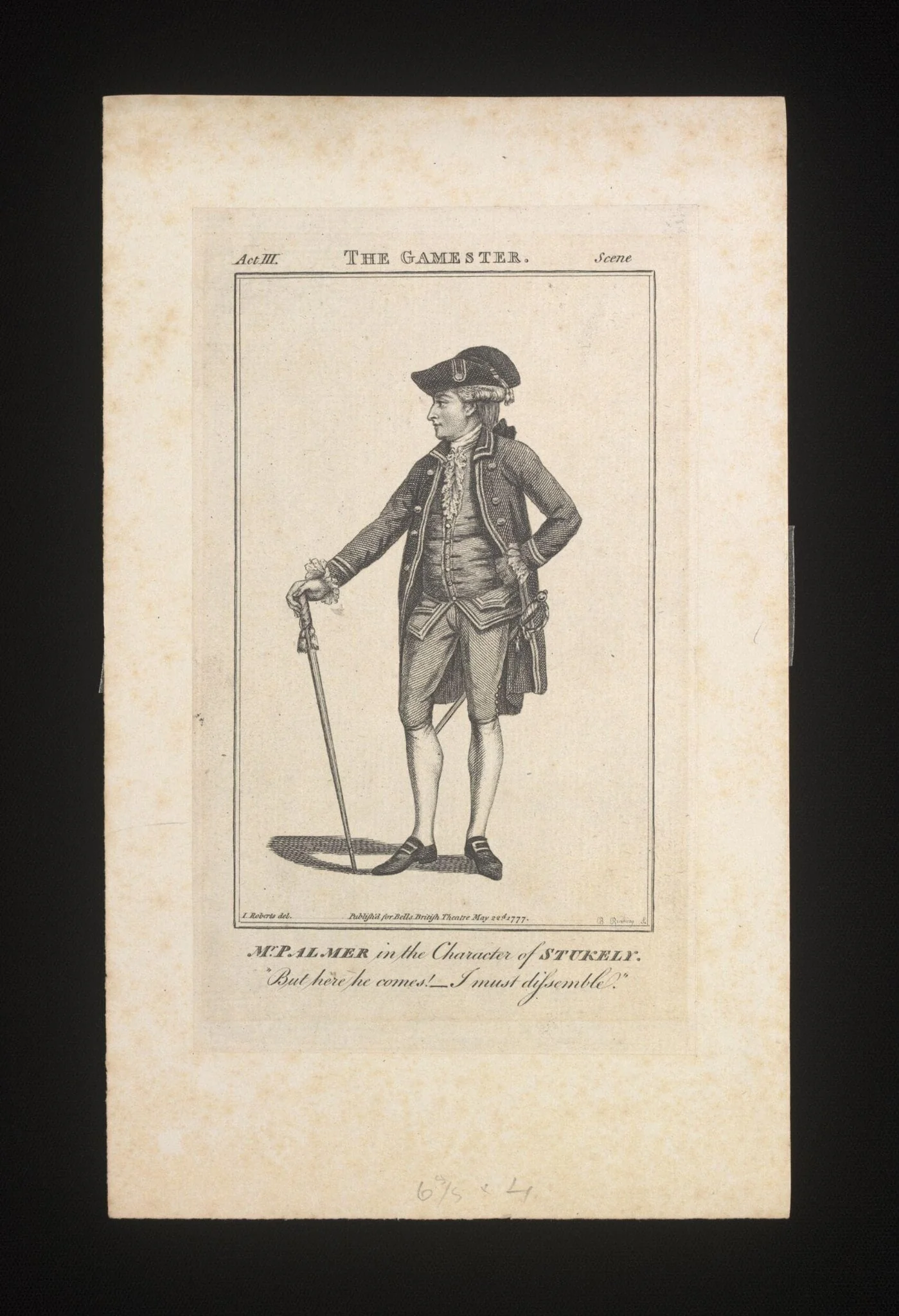 John Palmer Junior in the character of Stukely, by Unknown, 22