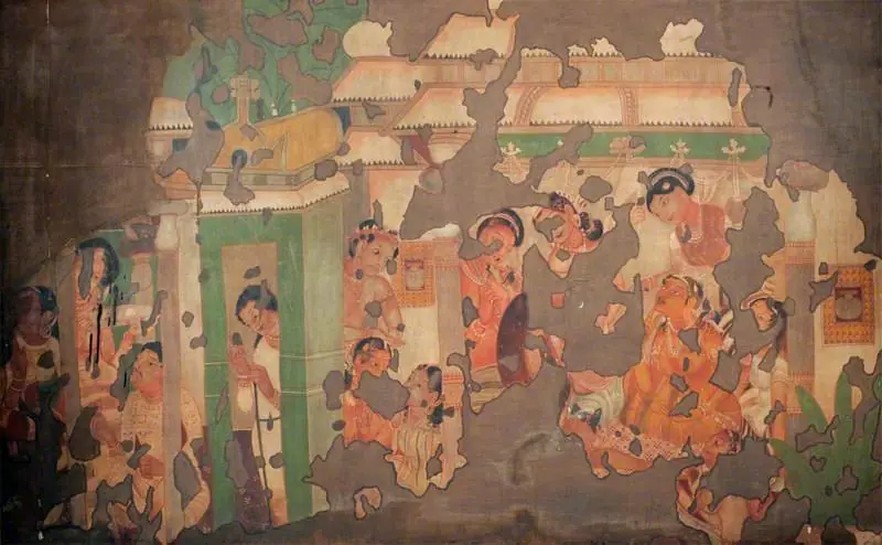 Copy of Painting inside the Caves of Ajanta (cave 1)