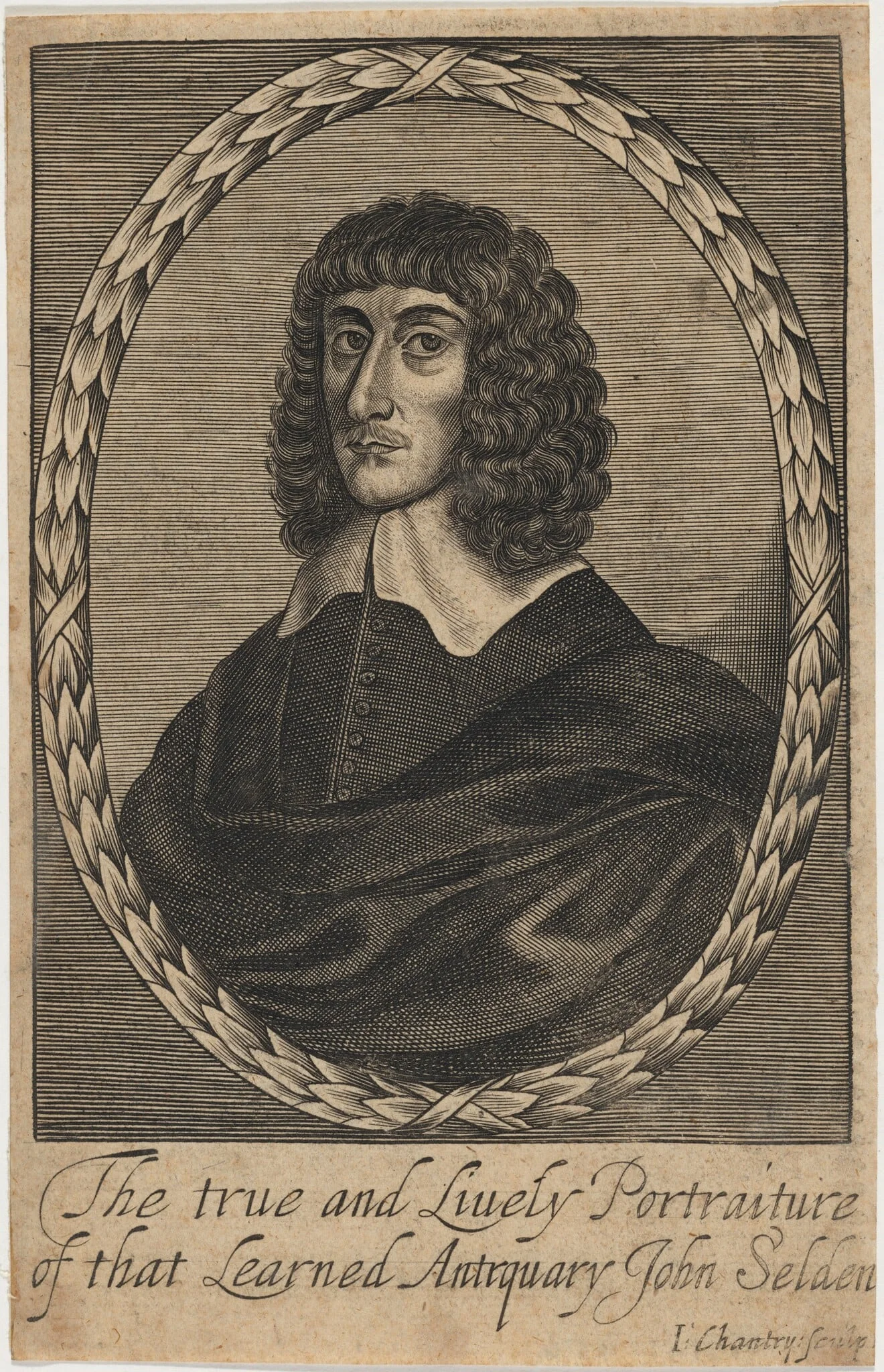 John Selden, Jurist and Antiquary, by John Chantry, ink, 1661
