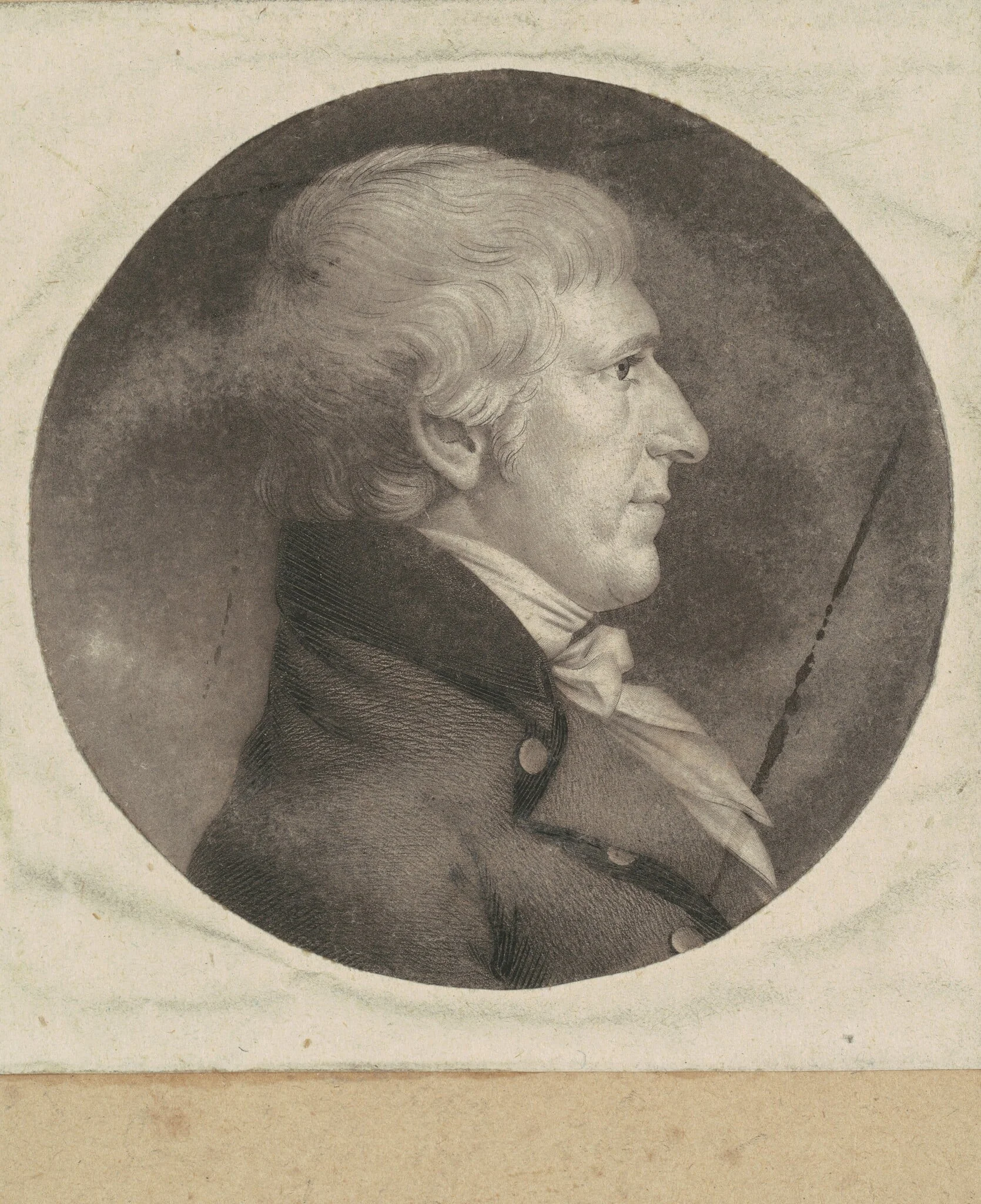Joseph Barker, by Charles Balthazar Julien Févret de Saint-Mémin, ink, 1800
