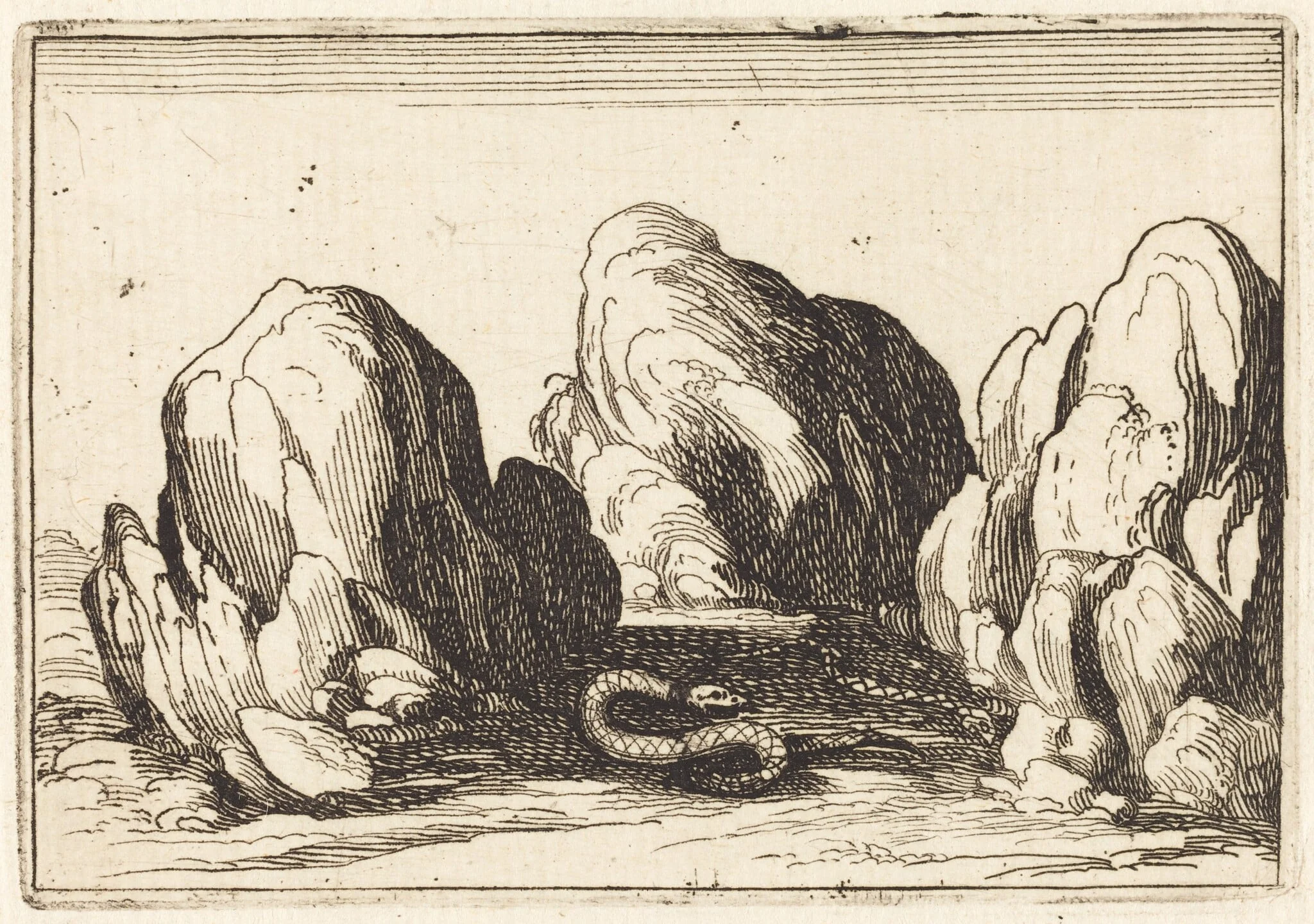 Serpent, by Jacques Callot, ink, 1628