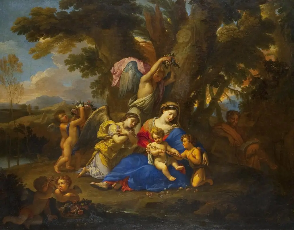 Madonna and Christ Child, with St John the Baptist and Angels