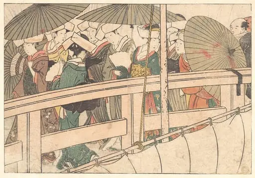 四季の花|Women on a Bridge, from the illustrated book Flowers of the Four Seasons