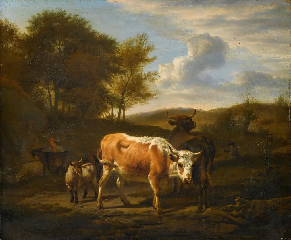 Mountainous landscape with cattle
