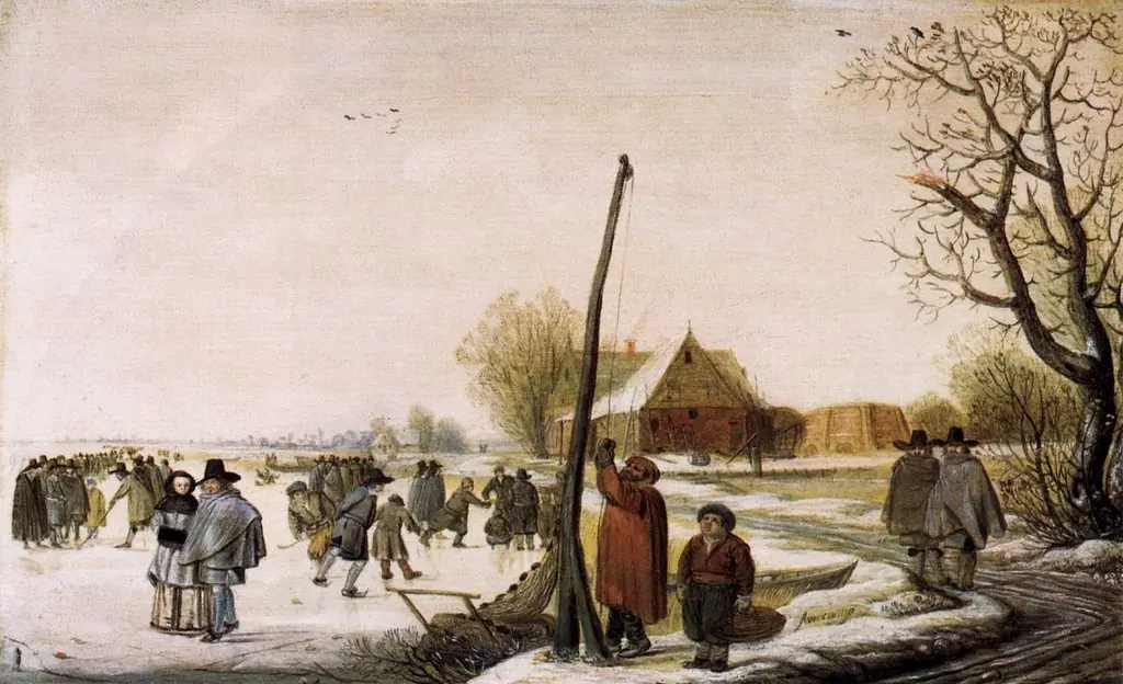 Winter landscape with frozen river