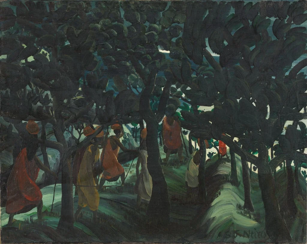 Untitled, by Sam Joseph Ntiro, oil, 1956