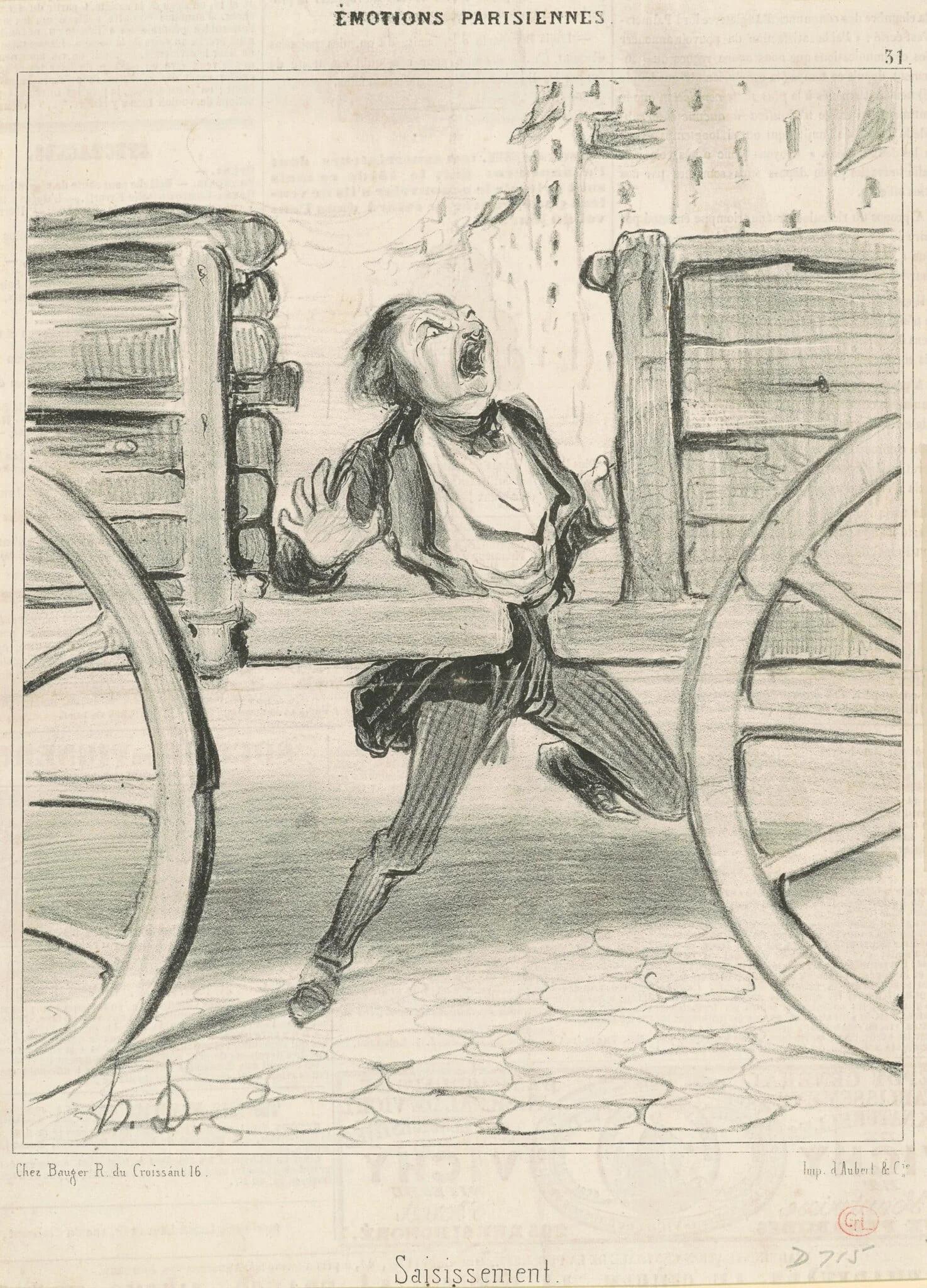 Saisissement, by Honoré Daumier, ink, 1840