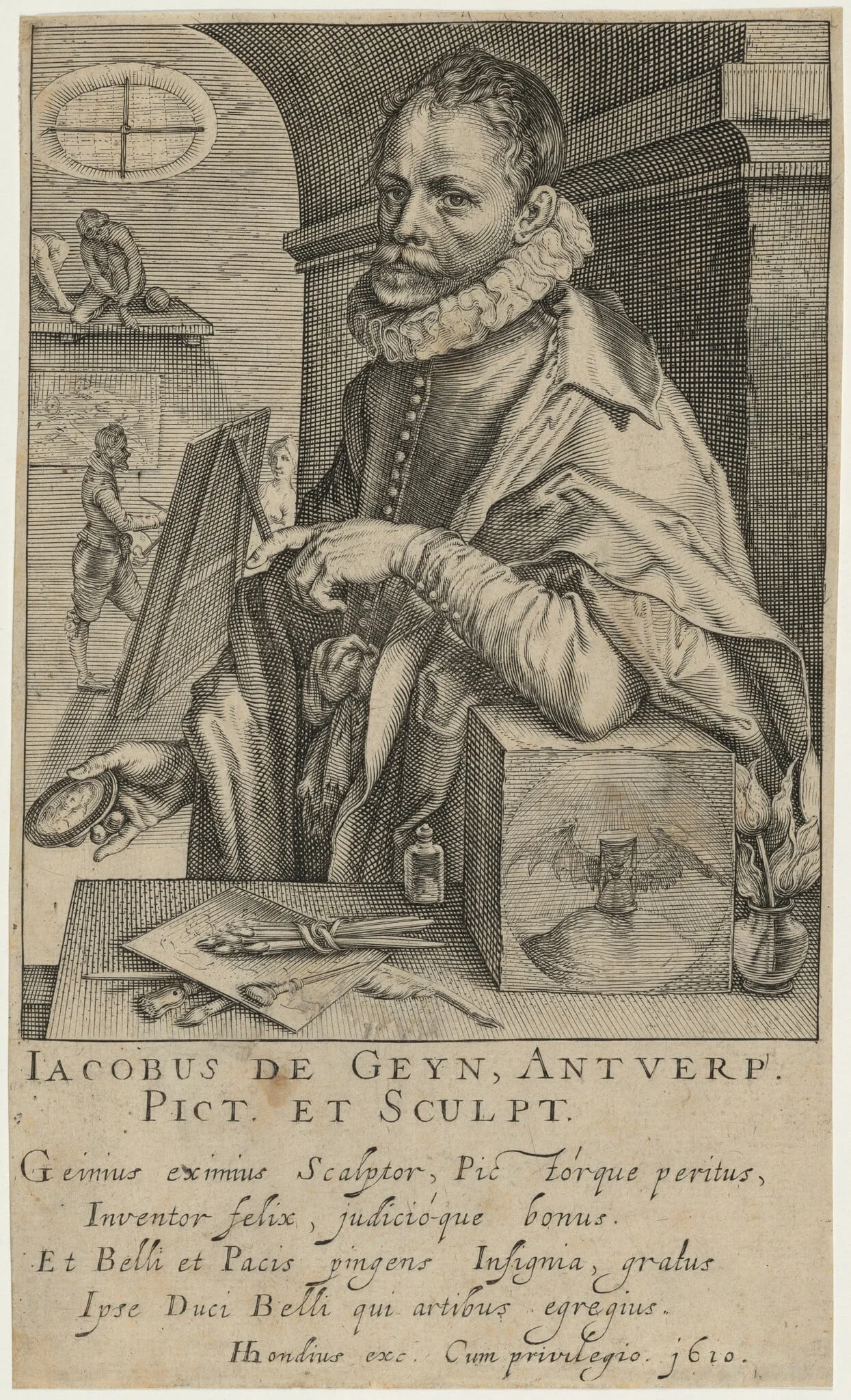 Jacob de Gheyn, by Andries Jacobsz Stock, ink, 1610