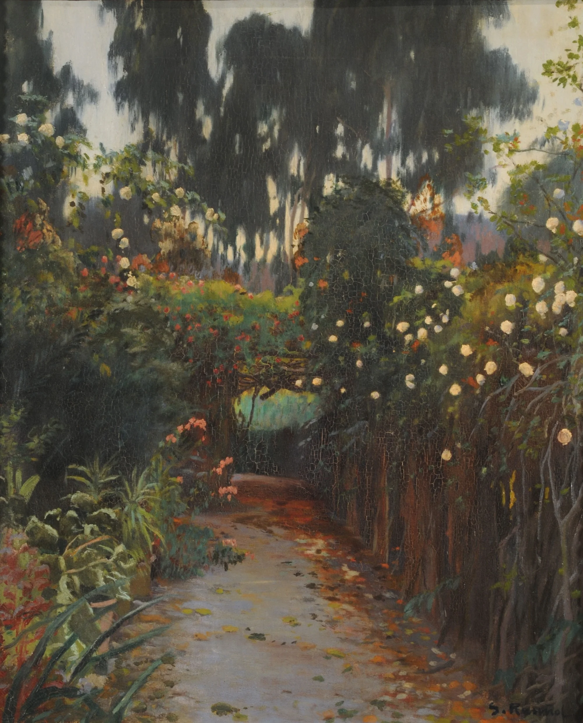 Camino de rosas, by Santiago Rusiñol i Prats, oil, 1906