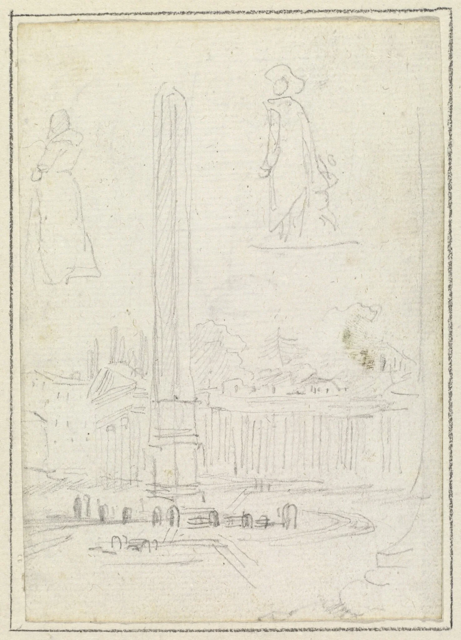 The Obelisk in Saint Peter's Square, by Hubert Robert, graphite, 1760