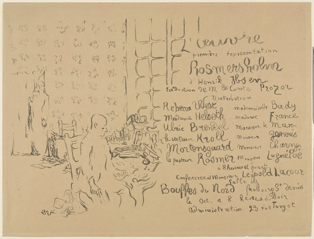 Untitled, by Édouard Vuillard, ink, 1893