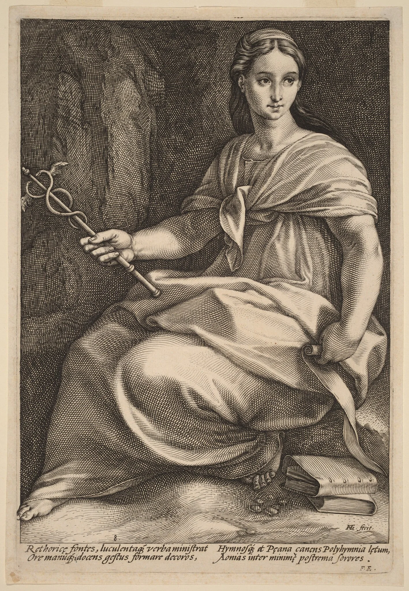 Polyhymnia, by Hendrik Goltzius, ink, 1592