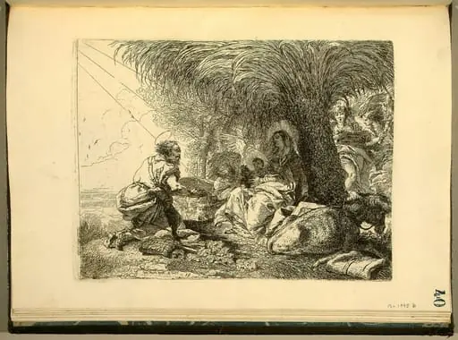 The Rest on the Flight with Joseph in Adoration