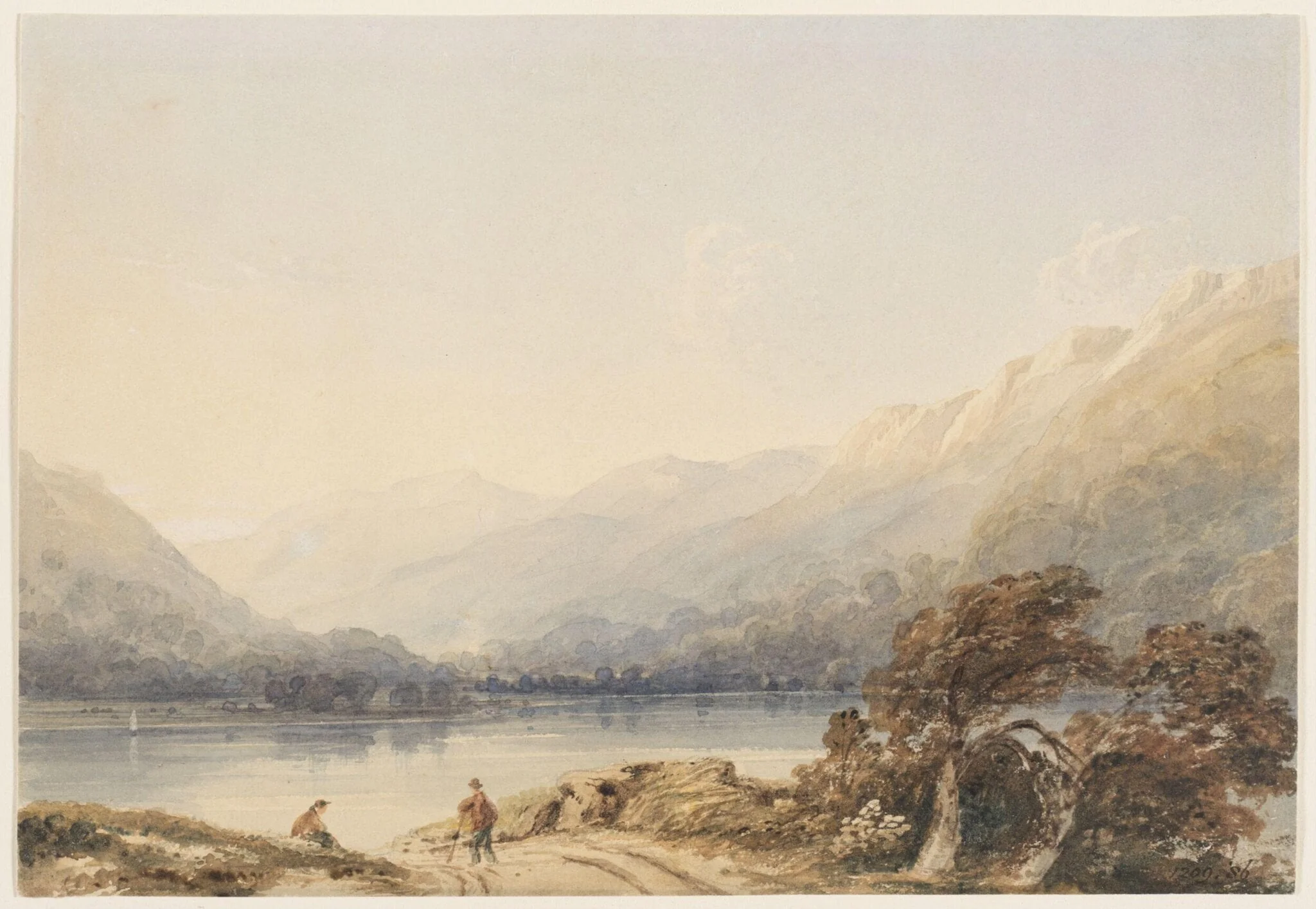 Lake scene with mountains
