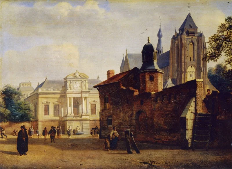 The Great Church in Veere with a Fantasy Villa