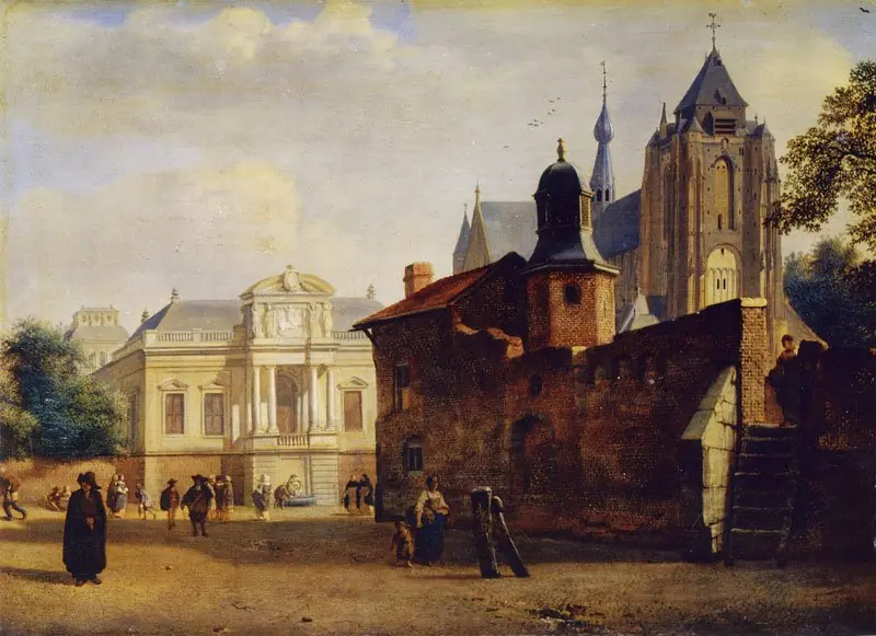 The Great Church in Veere with a Fantasy Villa