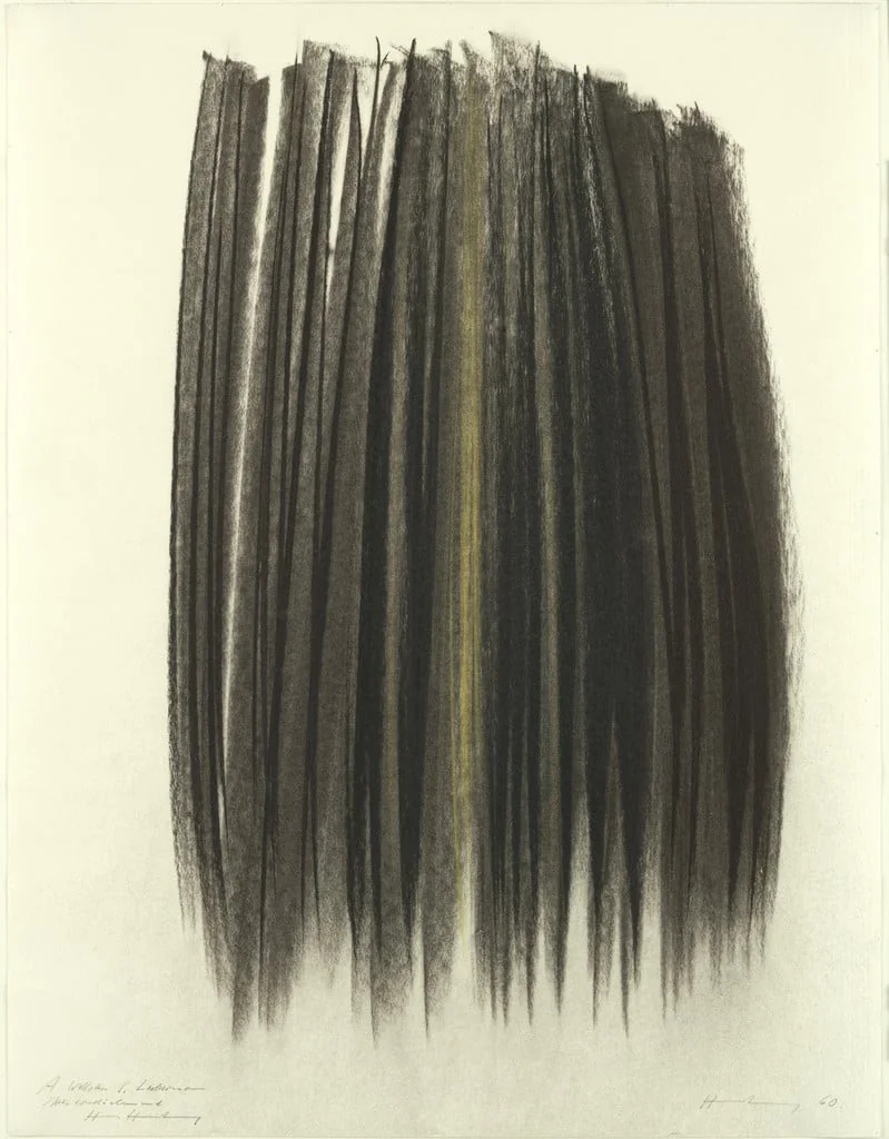 Untitled, by Hans Hartung, charcoal, 1960