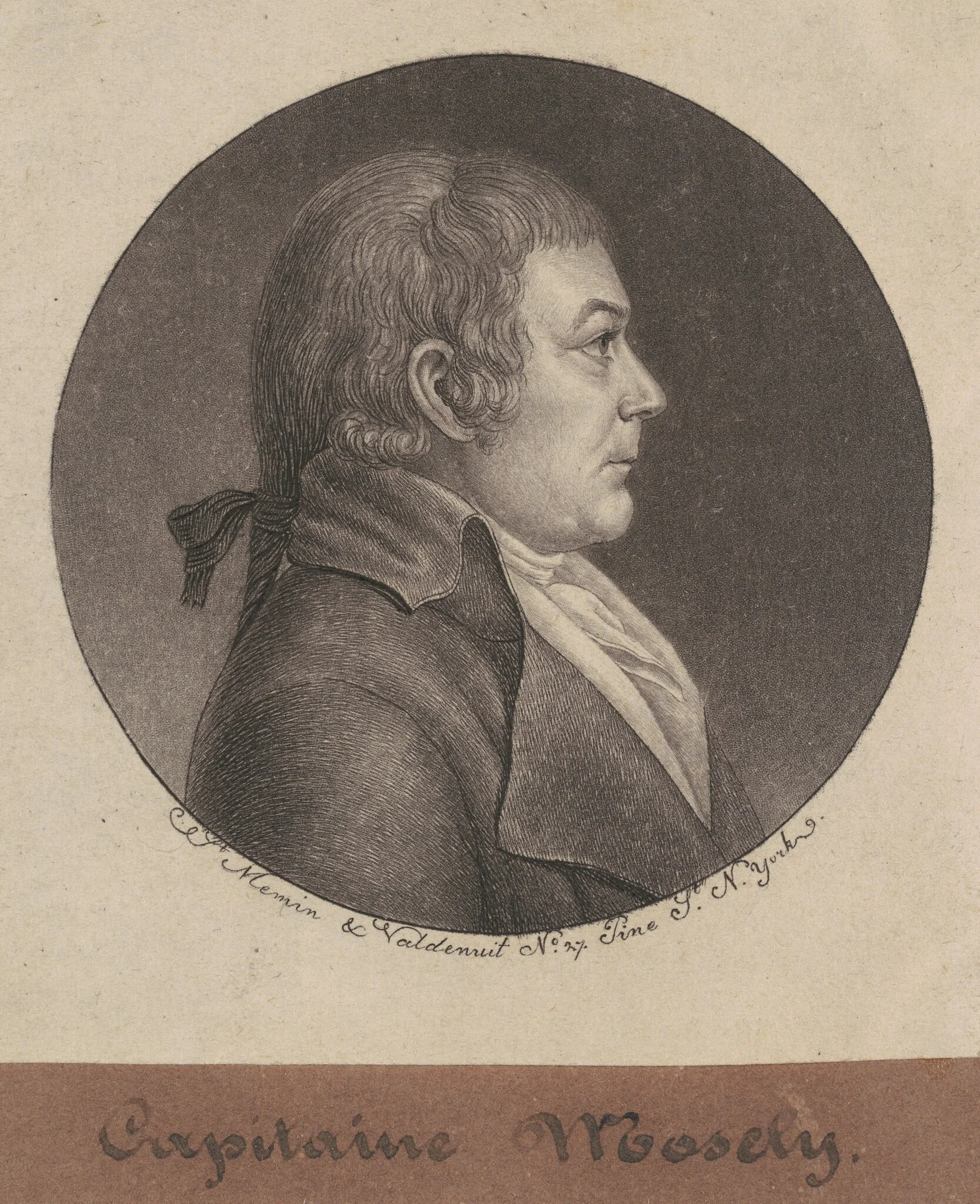 Joseph Mosely, by Charles Balthazar Julien Févret de Saint-Mémin, ink, 1796