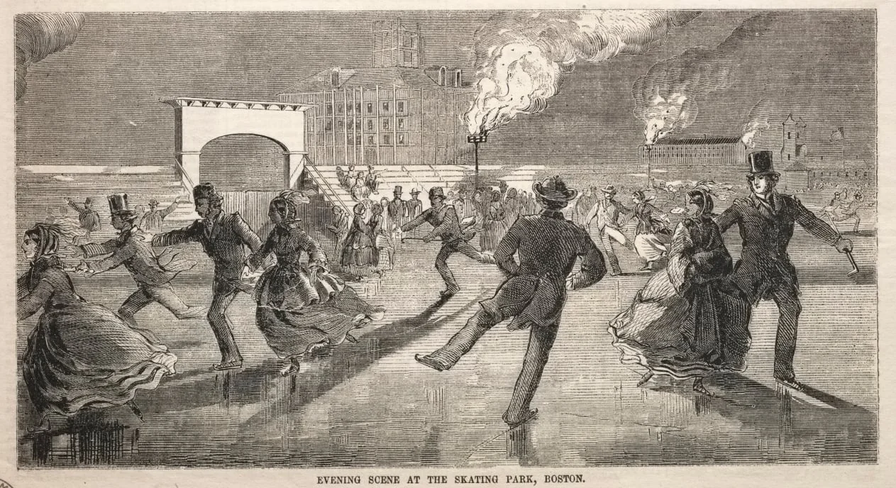 Evening Scene at the Skating Park, Boston, by Winslow Homer, 1859