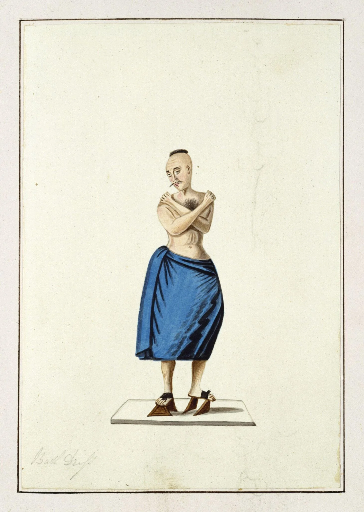 Bath Dress, by Charles Frederick Brockdorff, watercolor, 1832
