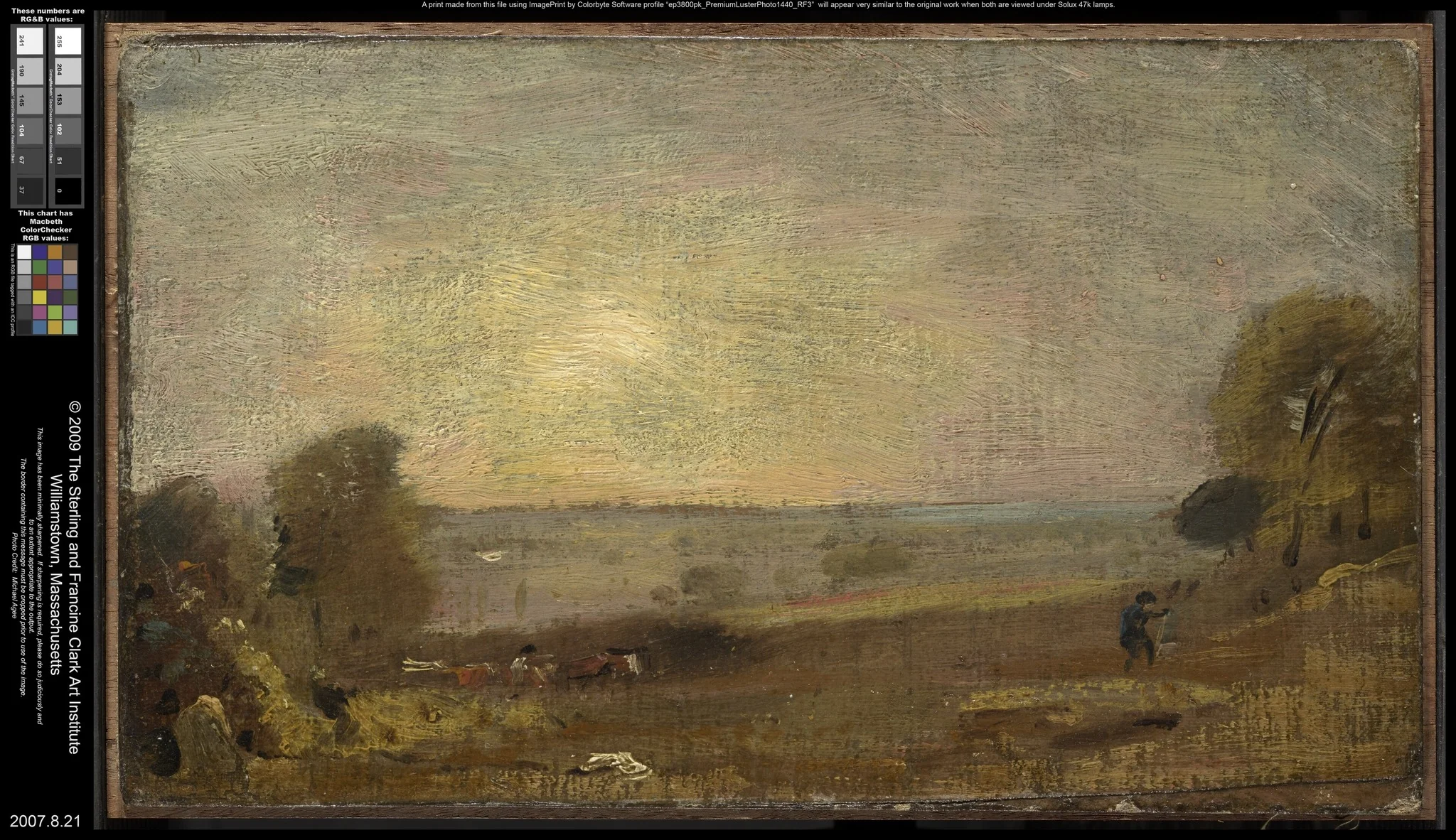 Dedham Vale from the Road to East Bergholt, Sunset