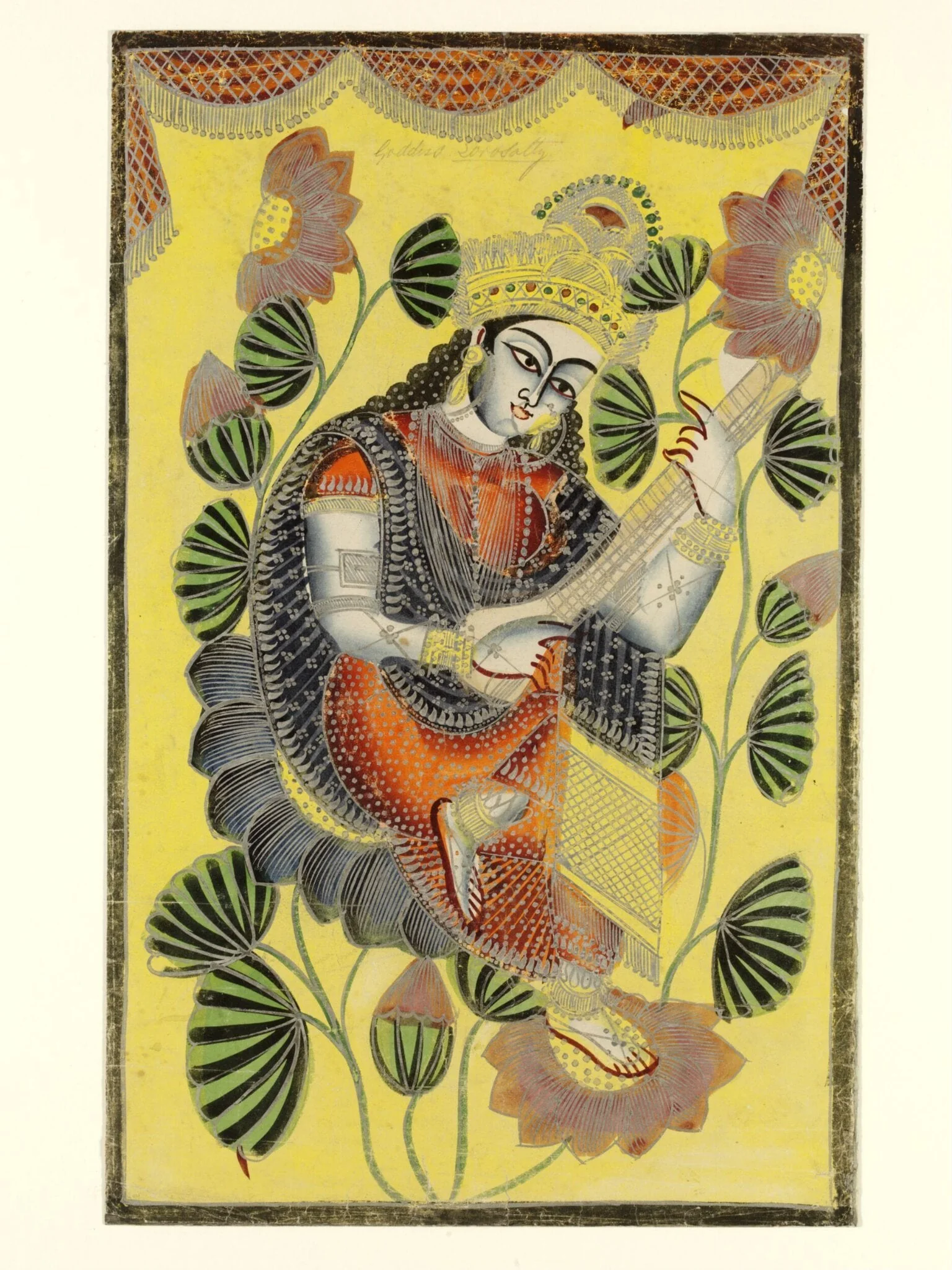 Saraswati, by Unknown, paint, 1860