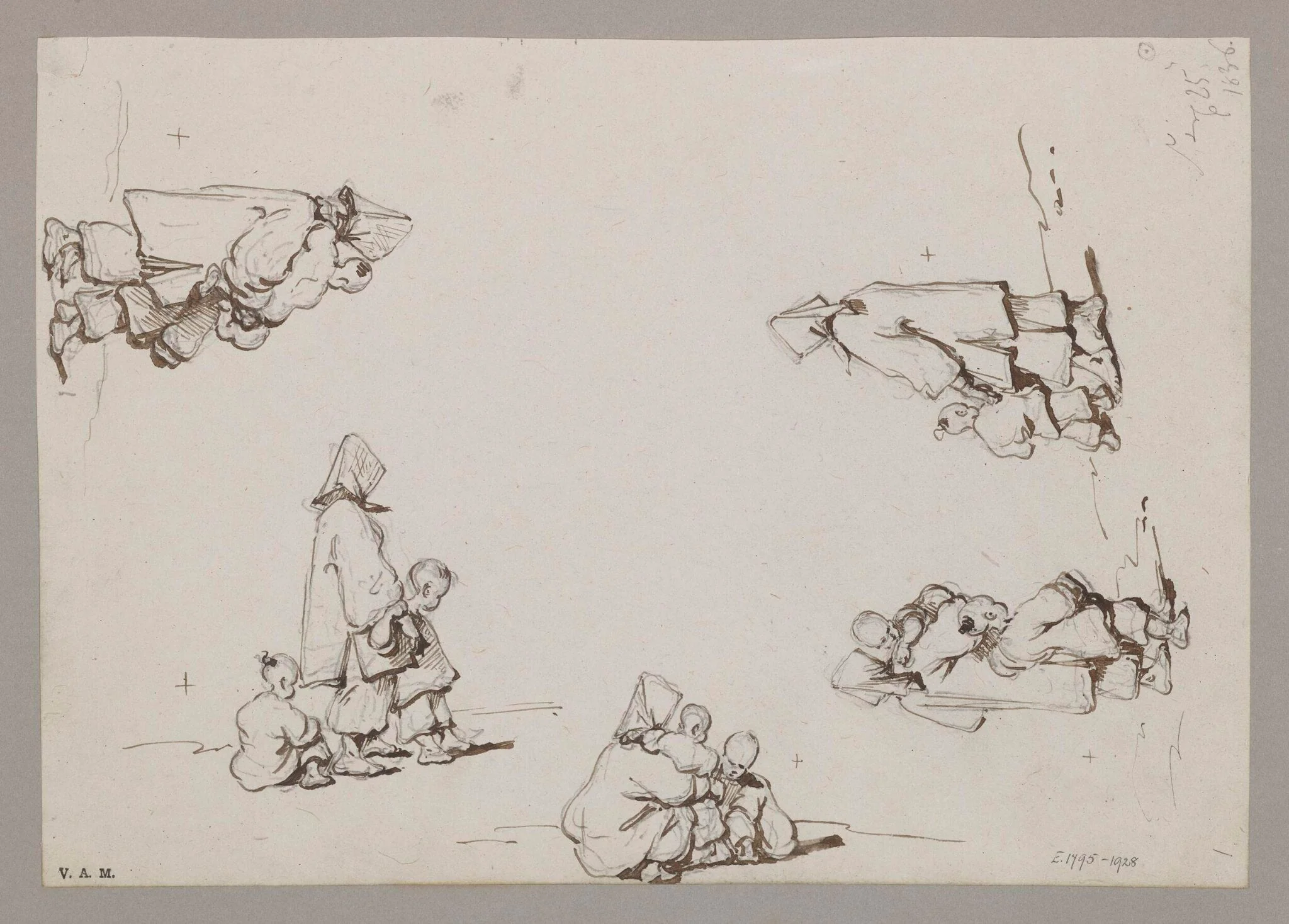 Tanka women and children, by George Chinnery, 16