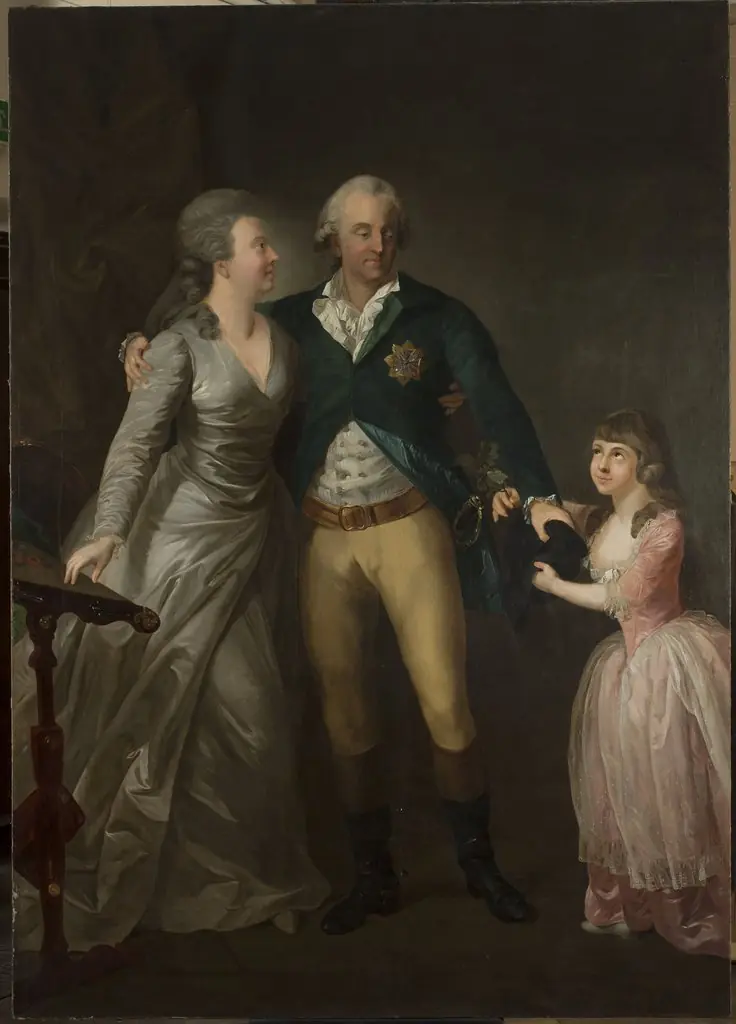 Portrait of Saxon Duke Karl August with his wife Sophie and their daughter